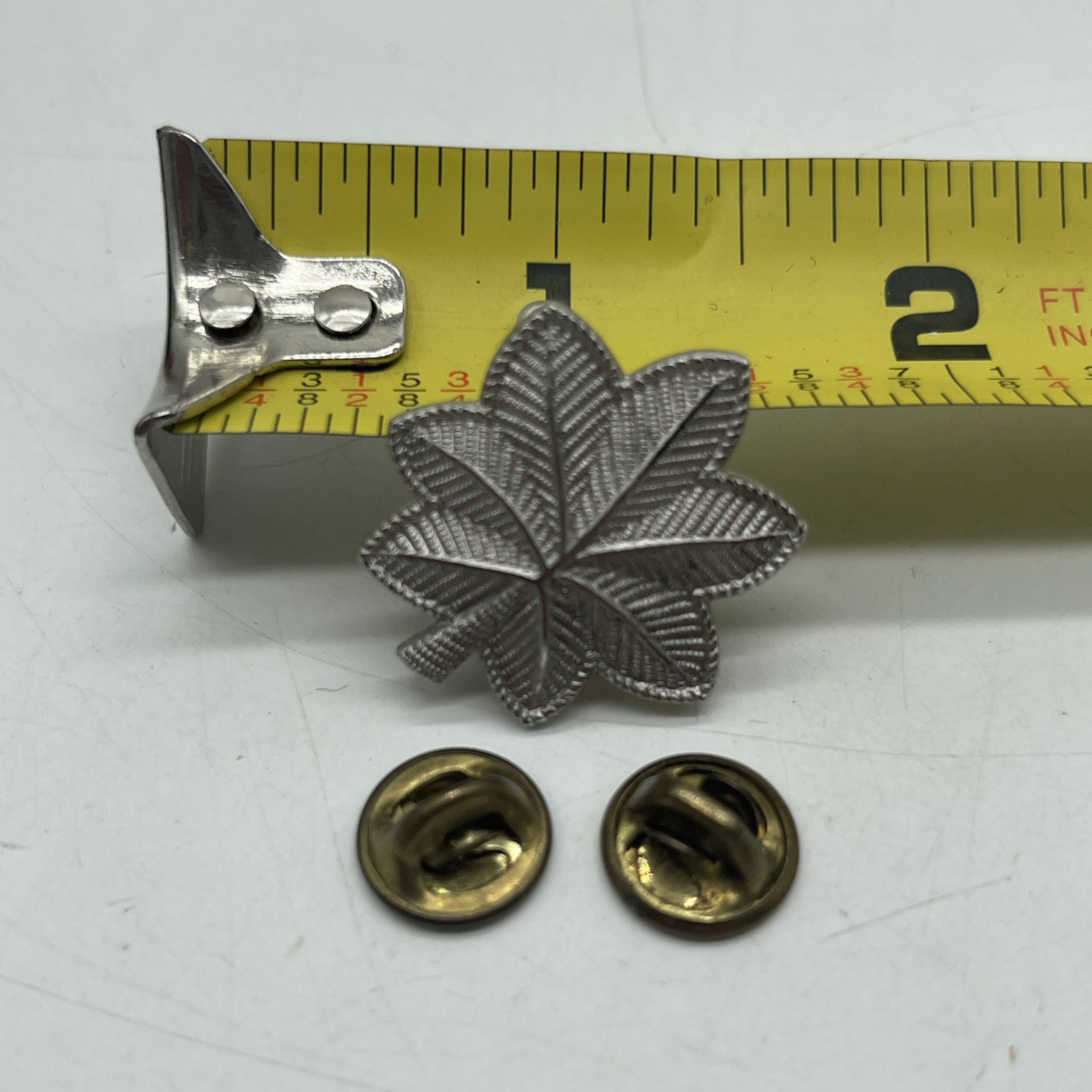 U.S. Military Army Lieutenant Colonel Rank Insignia Silver Fill Collar Device x1