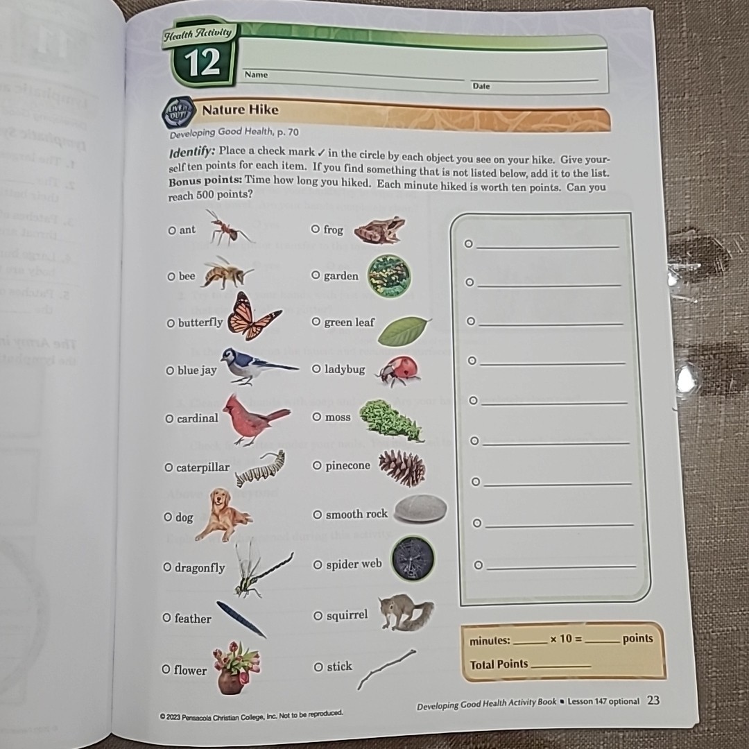 Abeka Developing Good Health Fourth Edition Teacher Activity Book Key