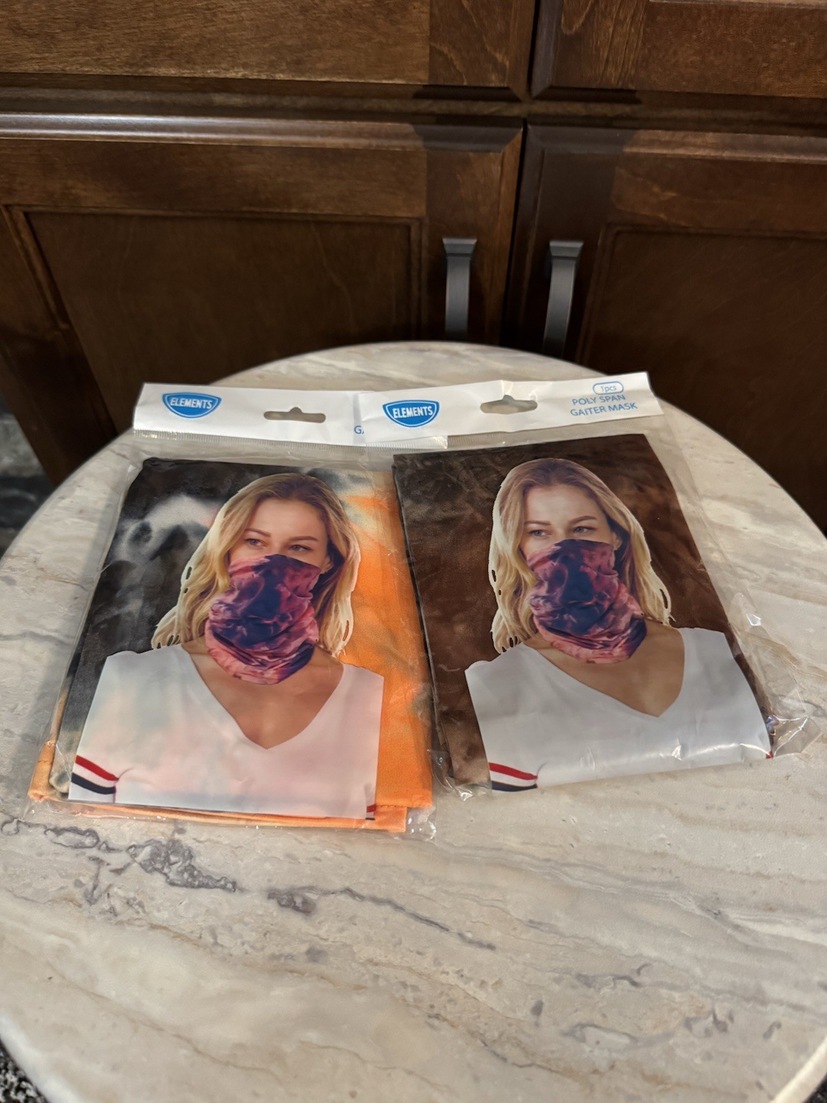 Bandana Headband Scarf Neck Gaiter Mask Tie Dye Orange Brown New Sealed Qty 2