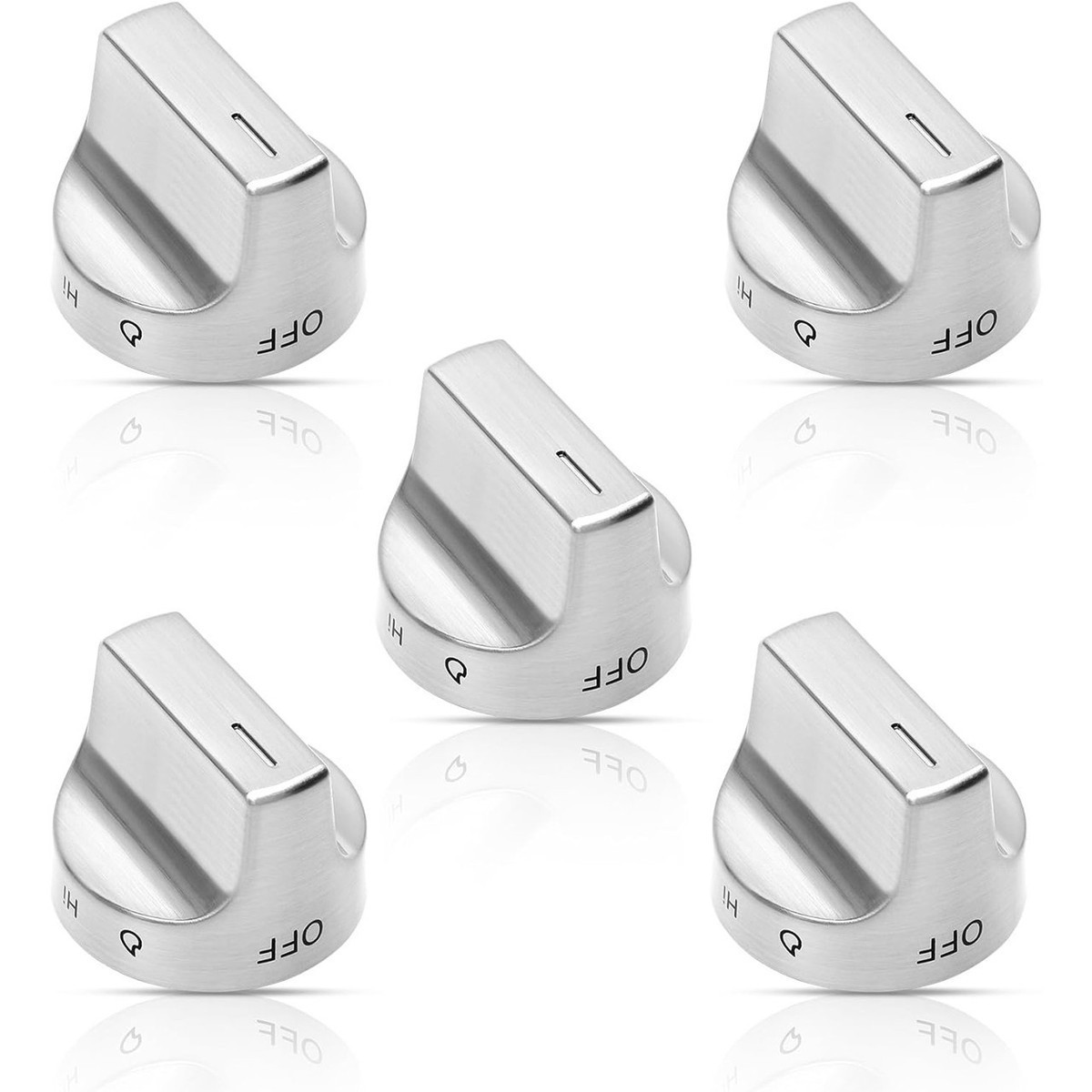 Whirlpool WFG550S0LZ1 OEM Compatible Range Oven Burner Control Knob (5 Pack)