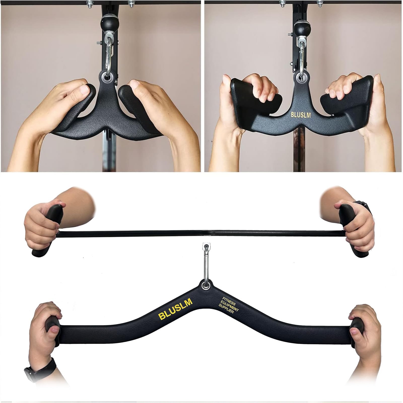 BLUSLM LAT Pull Down Bar for Cable Machine, LAT Pulldown Attachments Tbar Vba...