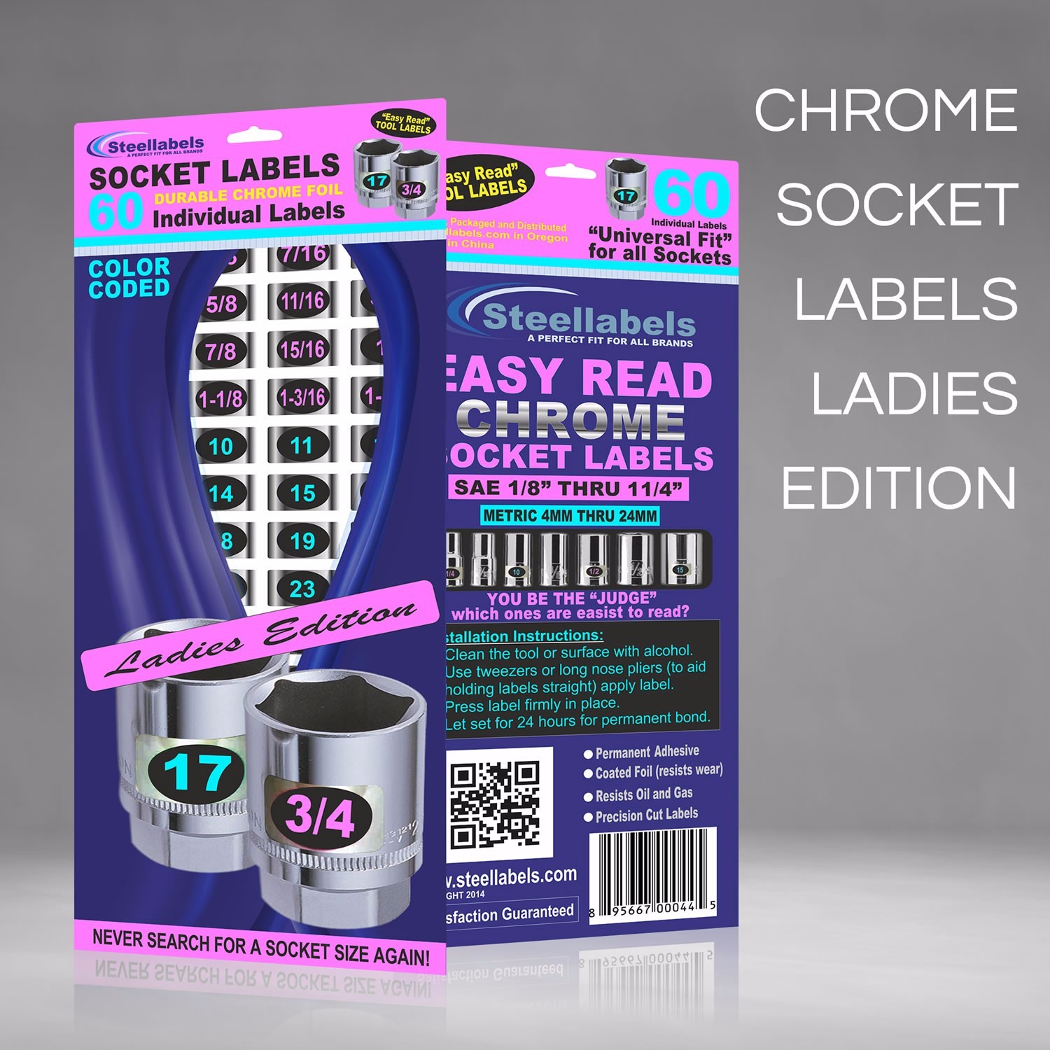 Ladies Edition - Adhesive TOOLBOX LABELS Organize Wrenches & Tools fast & easy