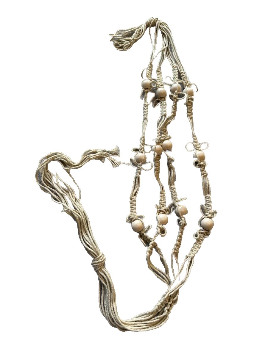 Vintage /BOHO Braided Beige Macrame Plant Holder 60”
