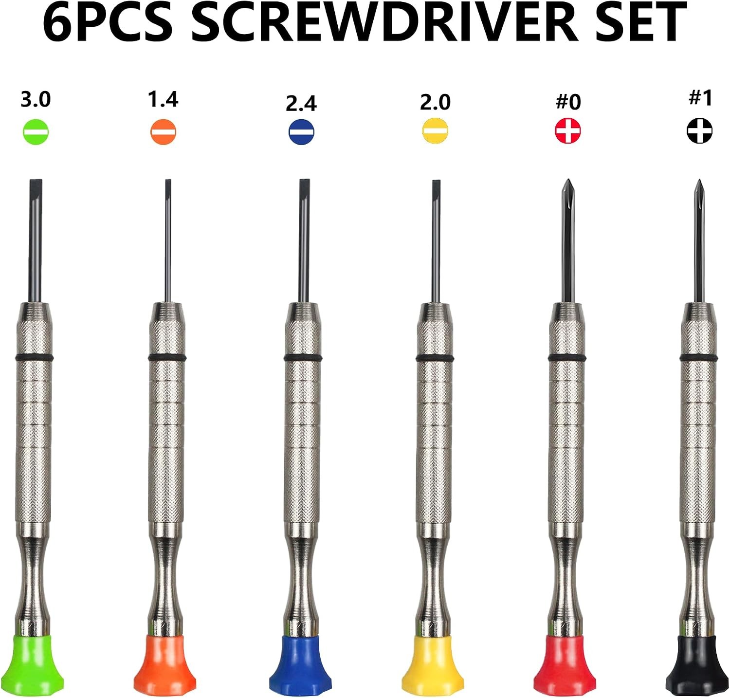 6Pcs Precision Screwdriver Set Micro Flathead Phillips Eyeglasses Watch Repair