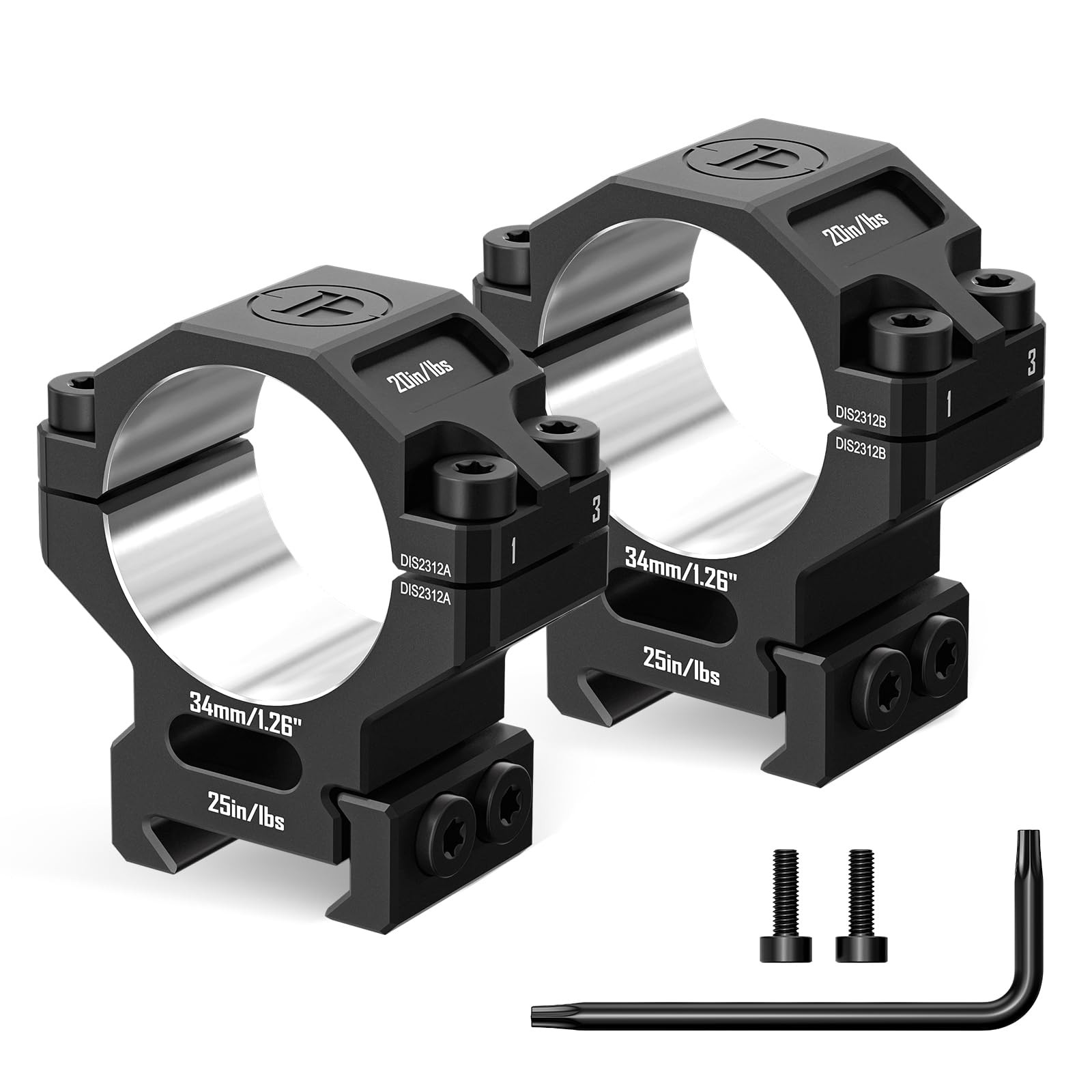 DISCOVERYOPT Precision Scope Rings, Precision Lapped Riflescope Mounts for Pi...