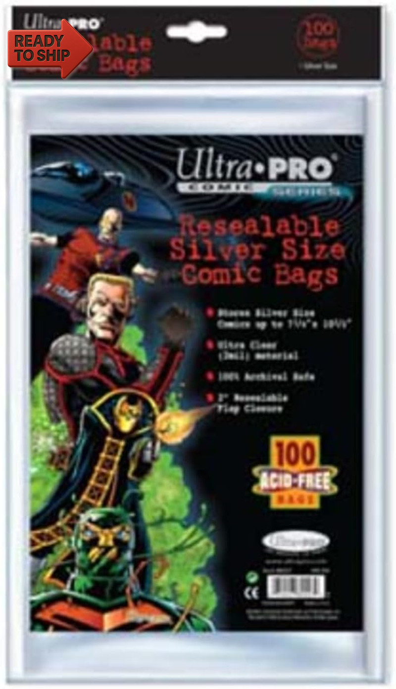 Resealable Silver Size Comic Bags (100 Acid Free Bags)
