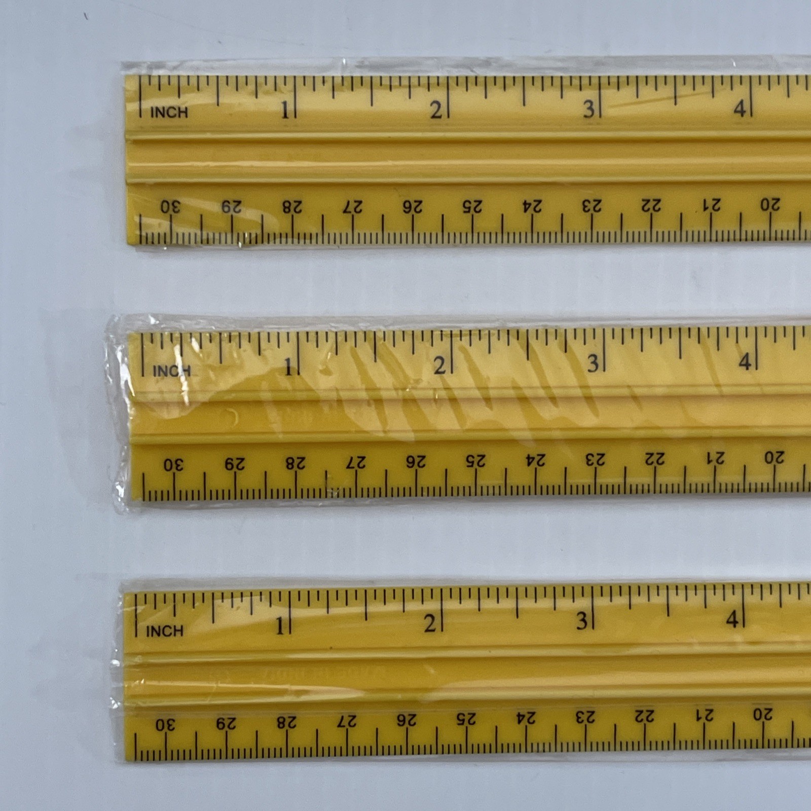 Lot of 3 Rulers Carolina Biological Supply Co. Lab Tool Kit Yellow.