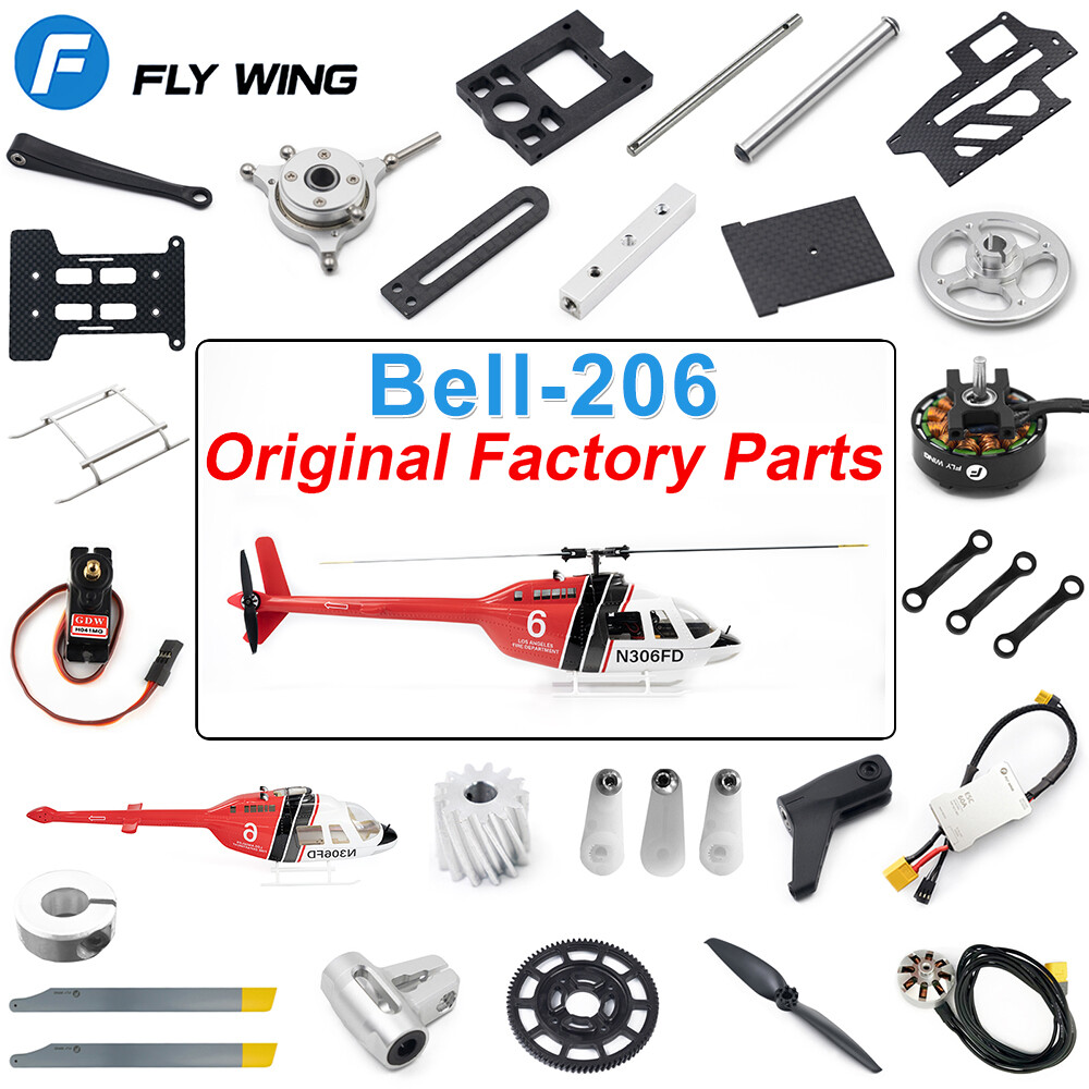 Fly Wing Bell-206 RC Helicopter Original Parts Tail Main Blade Motor Servo ESC