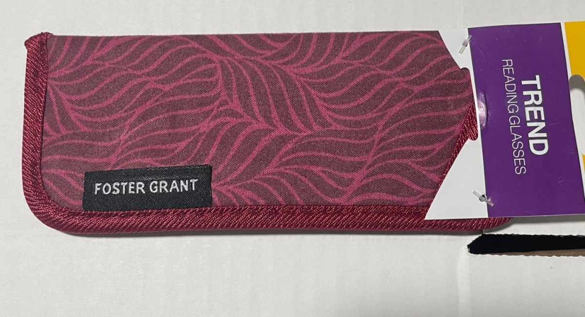 RT119 Foster Grant ELANA WINE RED Reading Glasses CASE ONLY Soft Sleeve