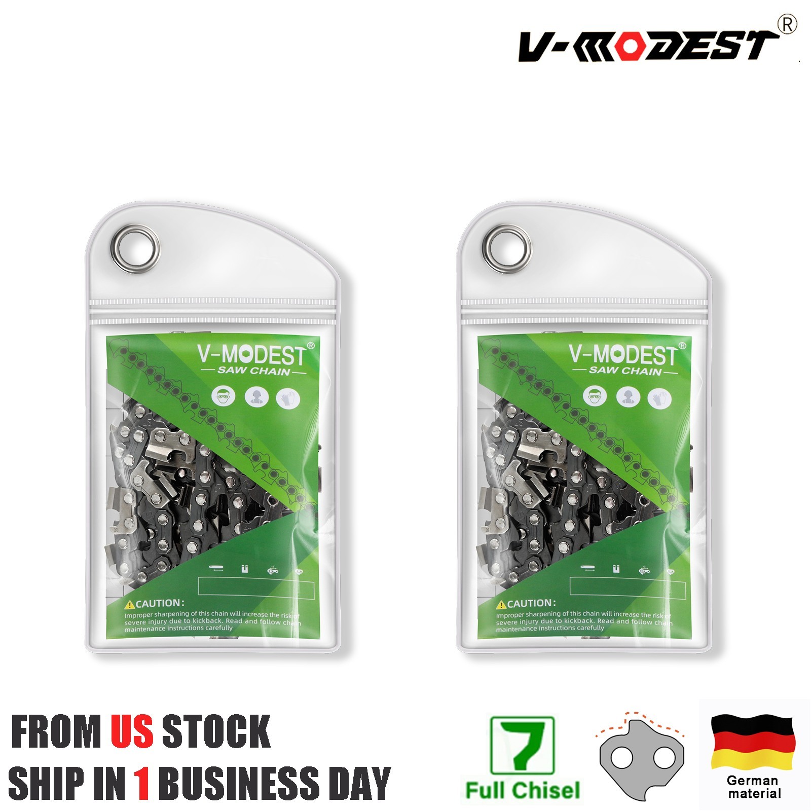 2PACK 18 Inch Chainsaw Chain For Echo CS400 Oregon Full Chisel 3/8"LP .050 62DL