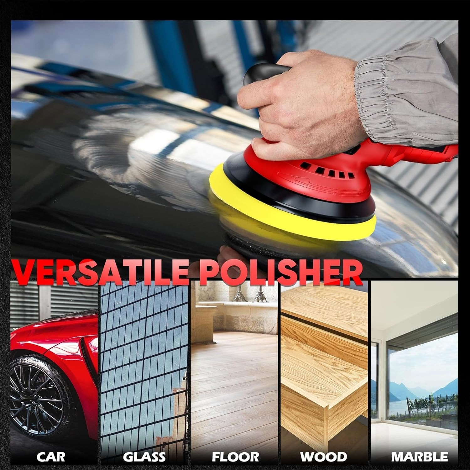Cordless Car Polisher Kit, Includes 24V 2×2.0Ah Battery