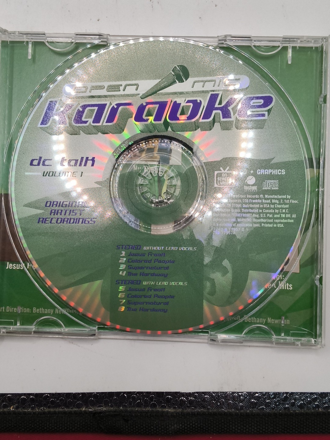 Open Mic Karaoke DC Talk Volume 1 CD Karaoke Disc