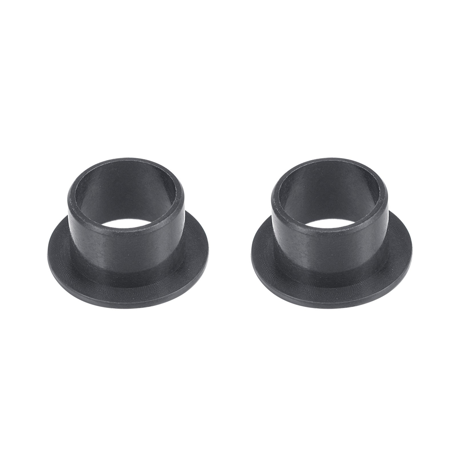 Flanged Sleeve Bearings 12mmx14mmx10mm POM Wrapped Oilless Bushings Black 2pcs