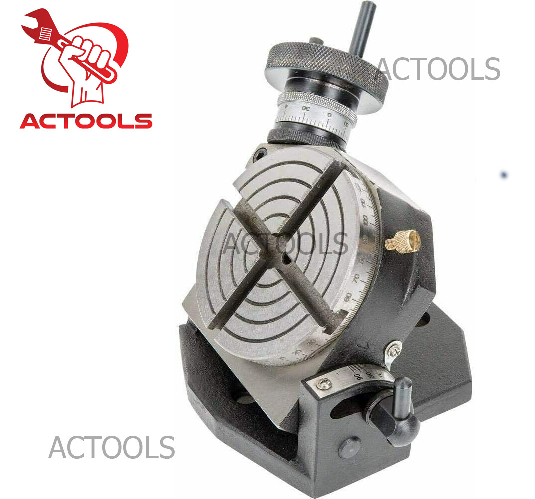 4" 100mm Tilting Rotary Table And 65 mm Chuck Self Centering+ Back Plate & Tnuts