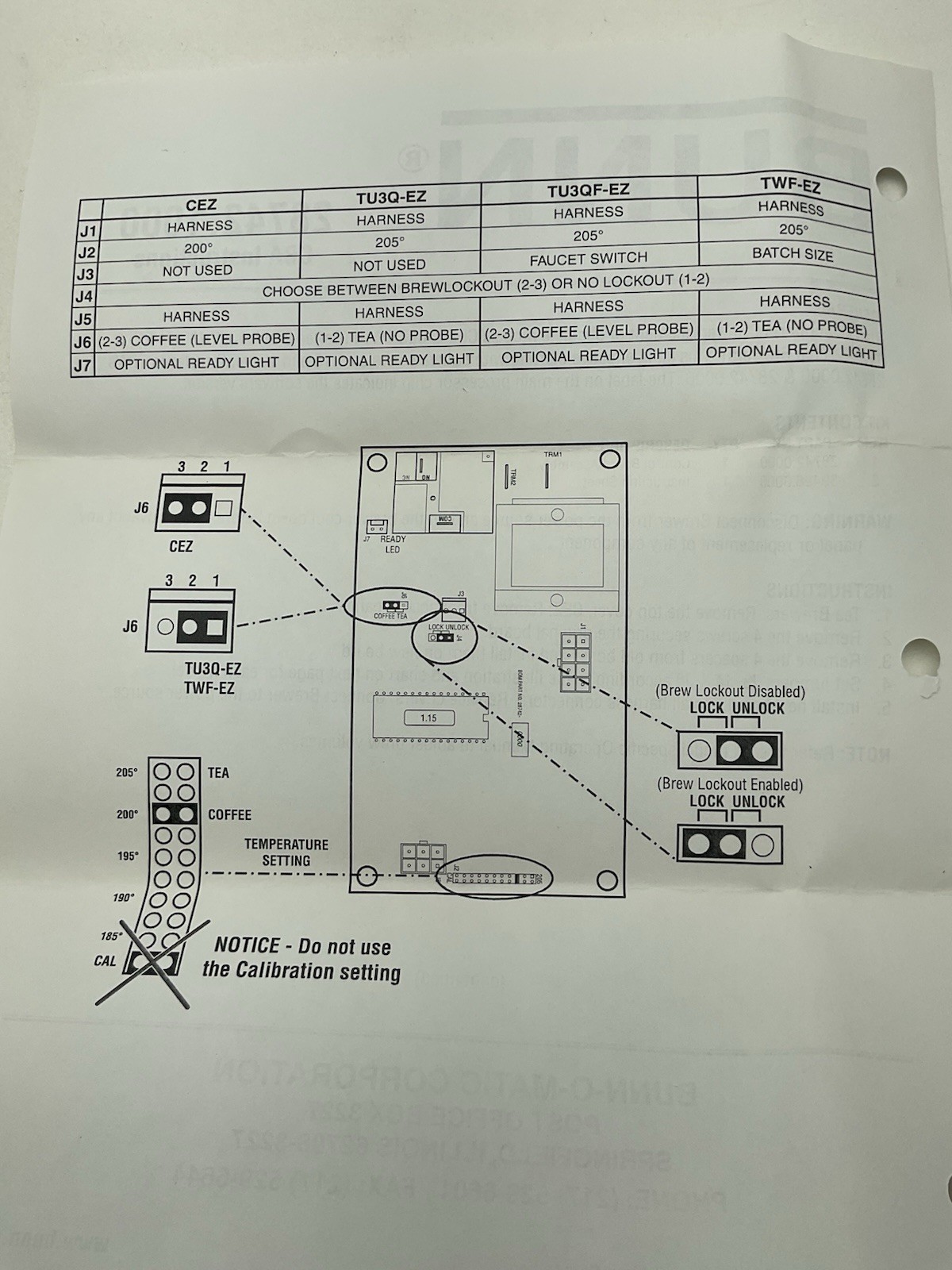 Bunn CBA Control 28742.1000 Coffee Tea Brewer Control Board