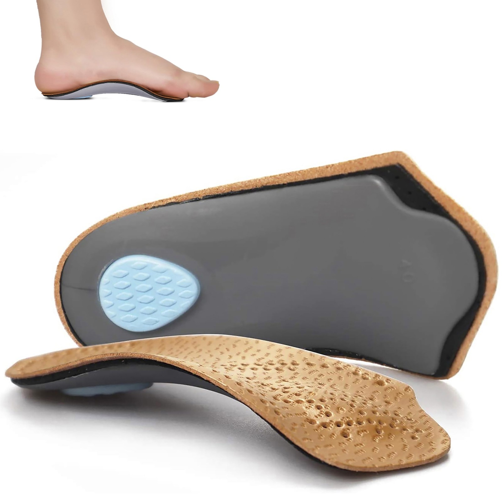 Arch Support Insoles for Women/Men, 3/4 Plantar Fasciitis Insoles High Arch S...