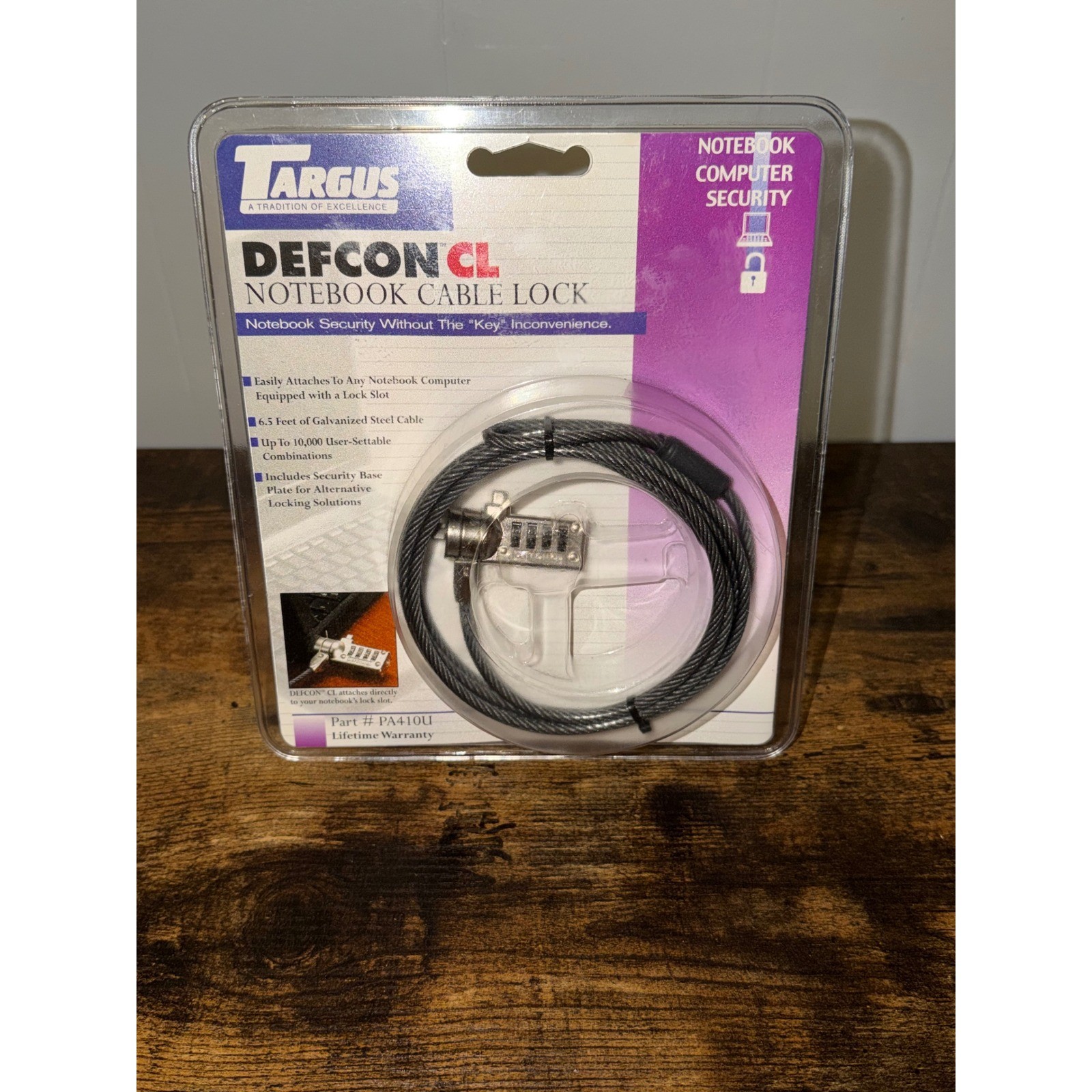 Targus DEFCON CL Notebook Cable Lock PA410U 6.5ft Combination Laptop Security