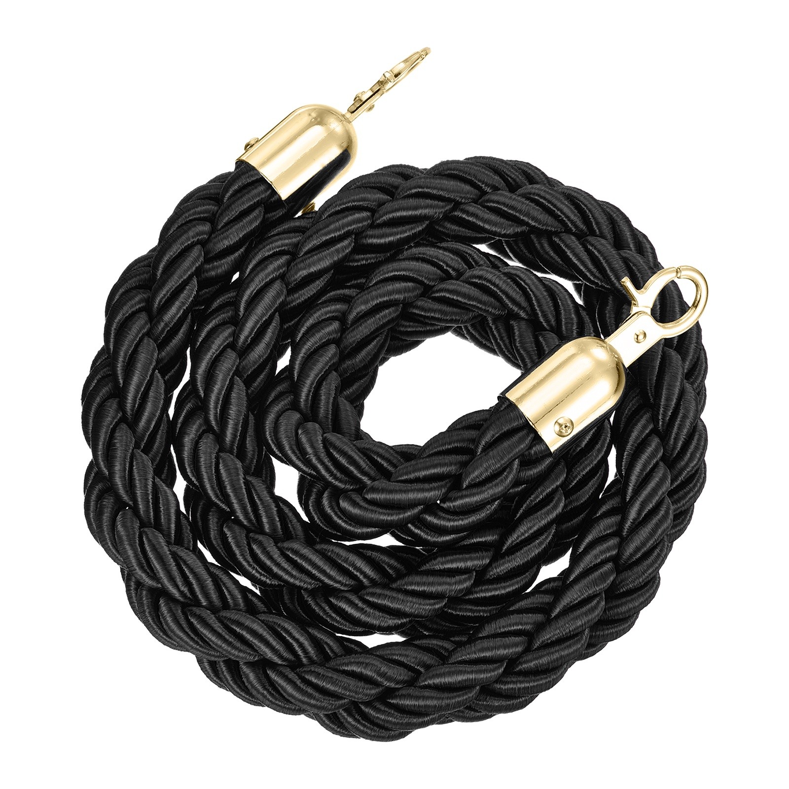 Velvet Stanchion Ropes with Gold Buckle, (3.9Ft X1.1 Inch, Black) (1Pcs)
