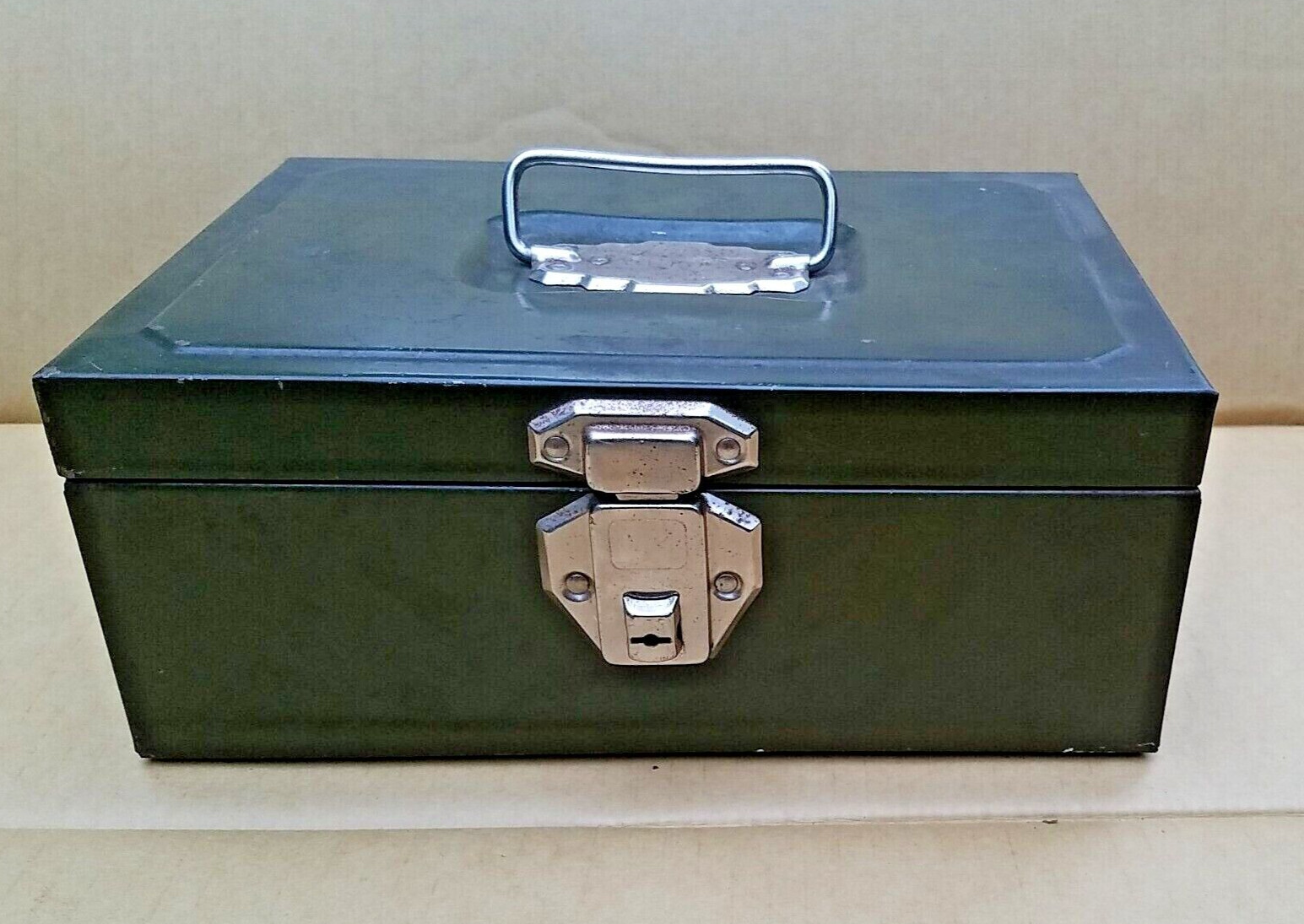 Vintage Union Steel Wilco Security Chest Olive Green Metal Case Box USA