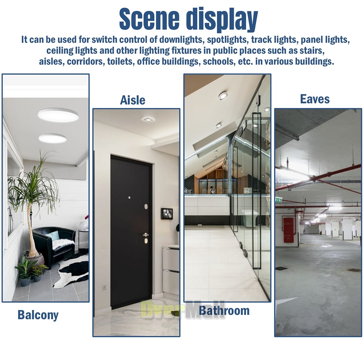High Sensitivity Ceiling Mount Mini Sensor Switch For Led Lights TIME/LUX Adjust