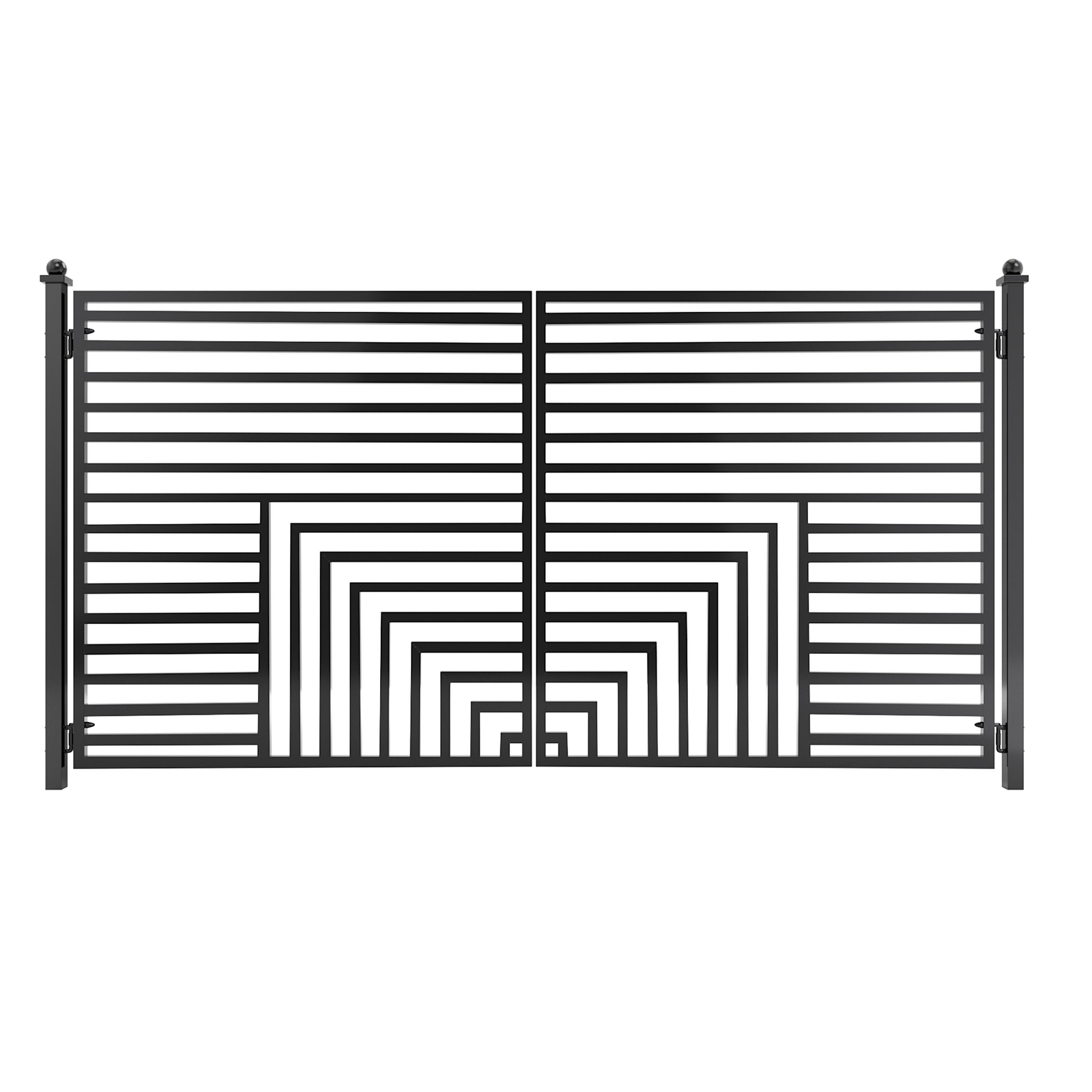 ALEKO Garden Yard Florence Style Dual Swing Steel Driveway Gate 18 ft Black