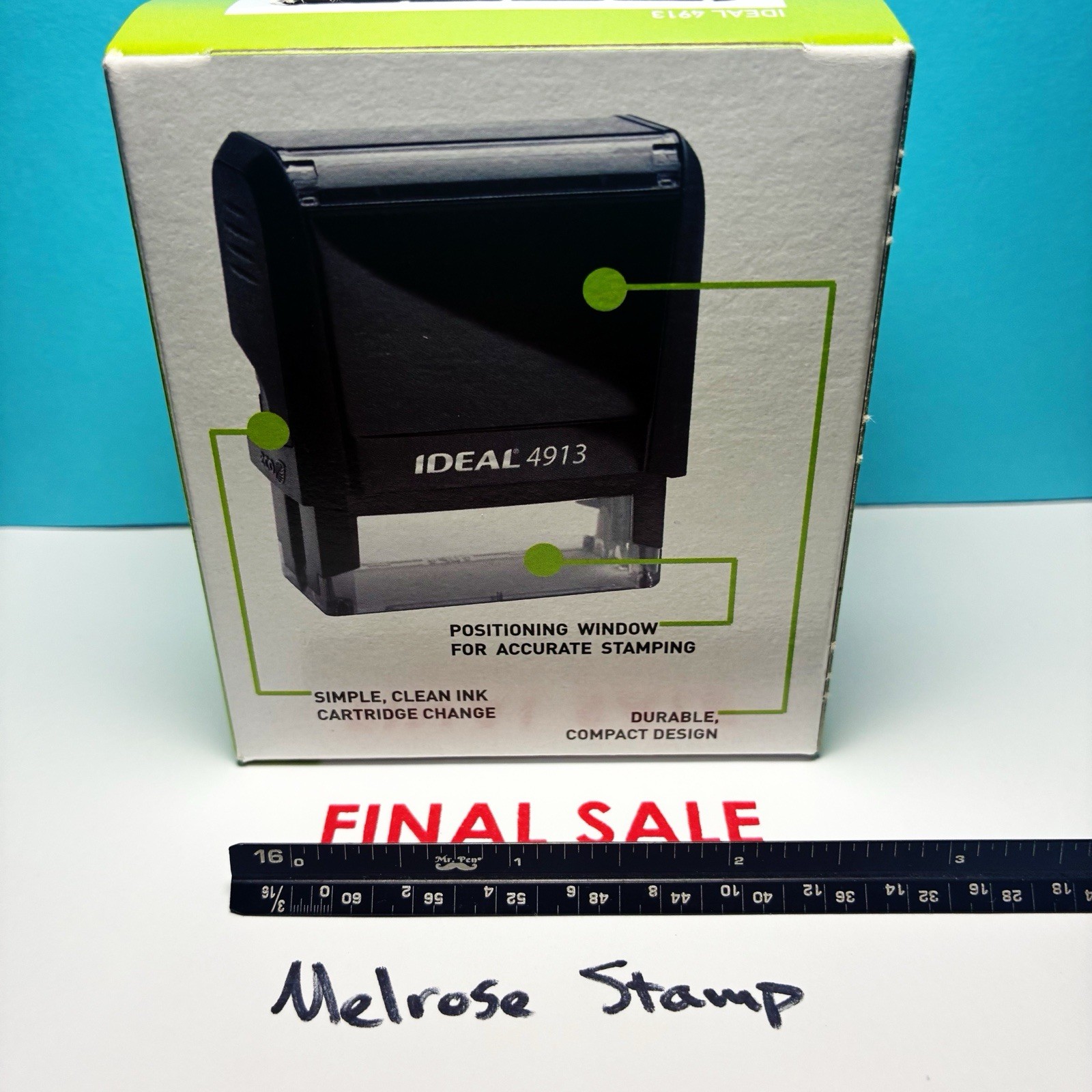 Final Sale Rubber Stamp Red Ink Self Inking Ideal 4913