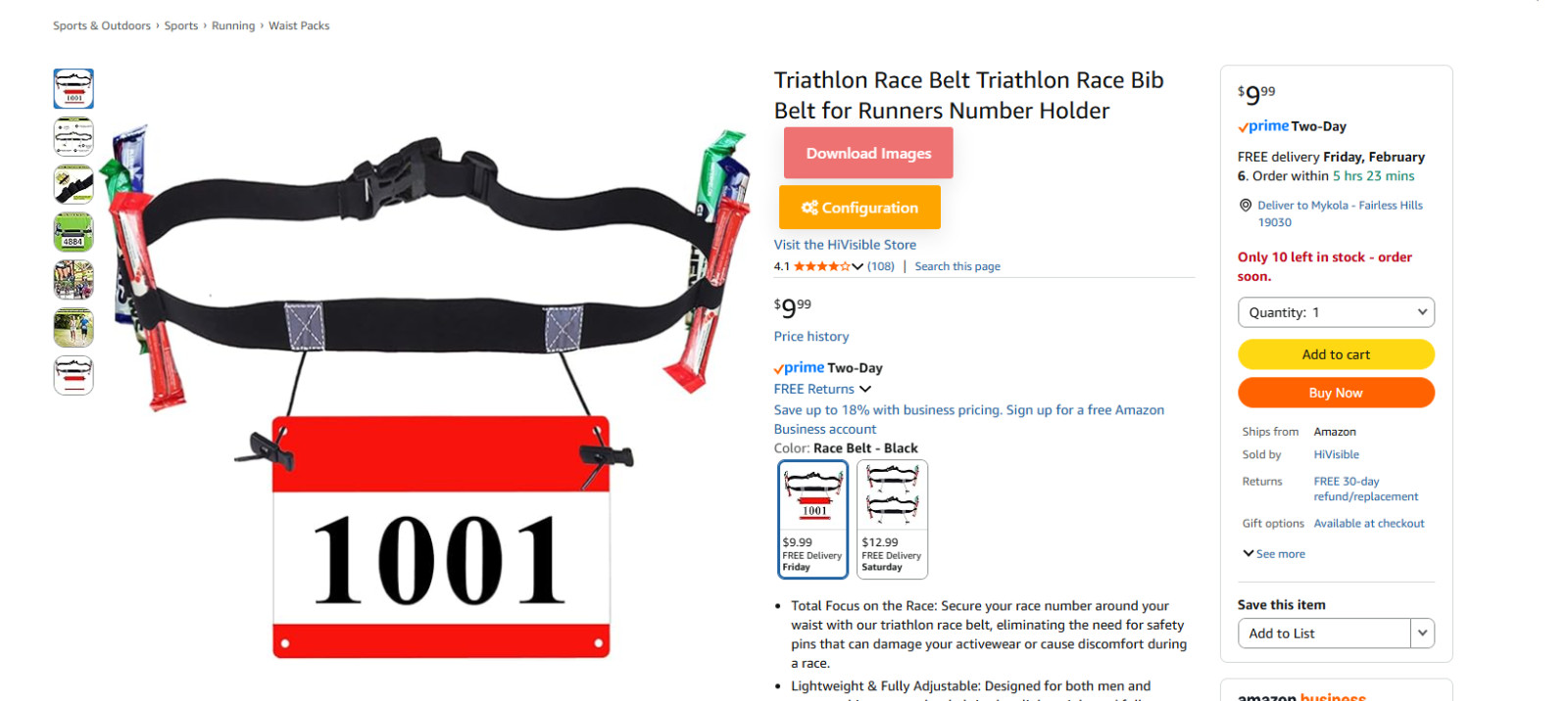 Triathlon Race Belt Bib Number Holder Adjustable Running Marathon Race Belt