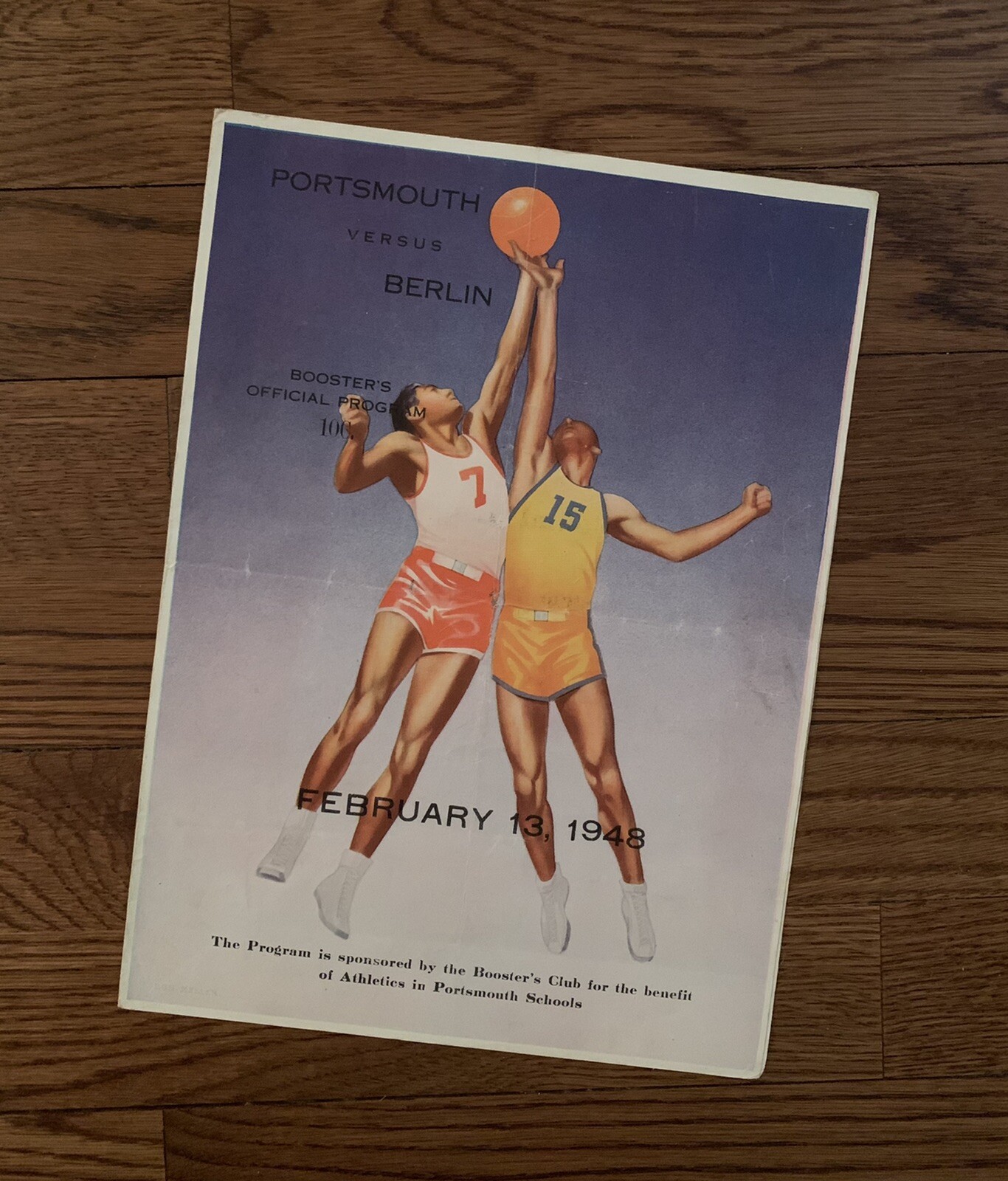Vintage 1948 New Hampshire High School Basketball Program - Portsmouth / Berlin