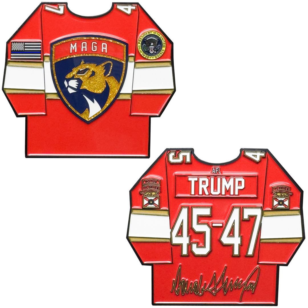 DL12-4 President Trump MAGA Challenge Coin for Florida Panthers Sunrise FDLE For