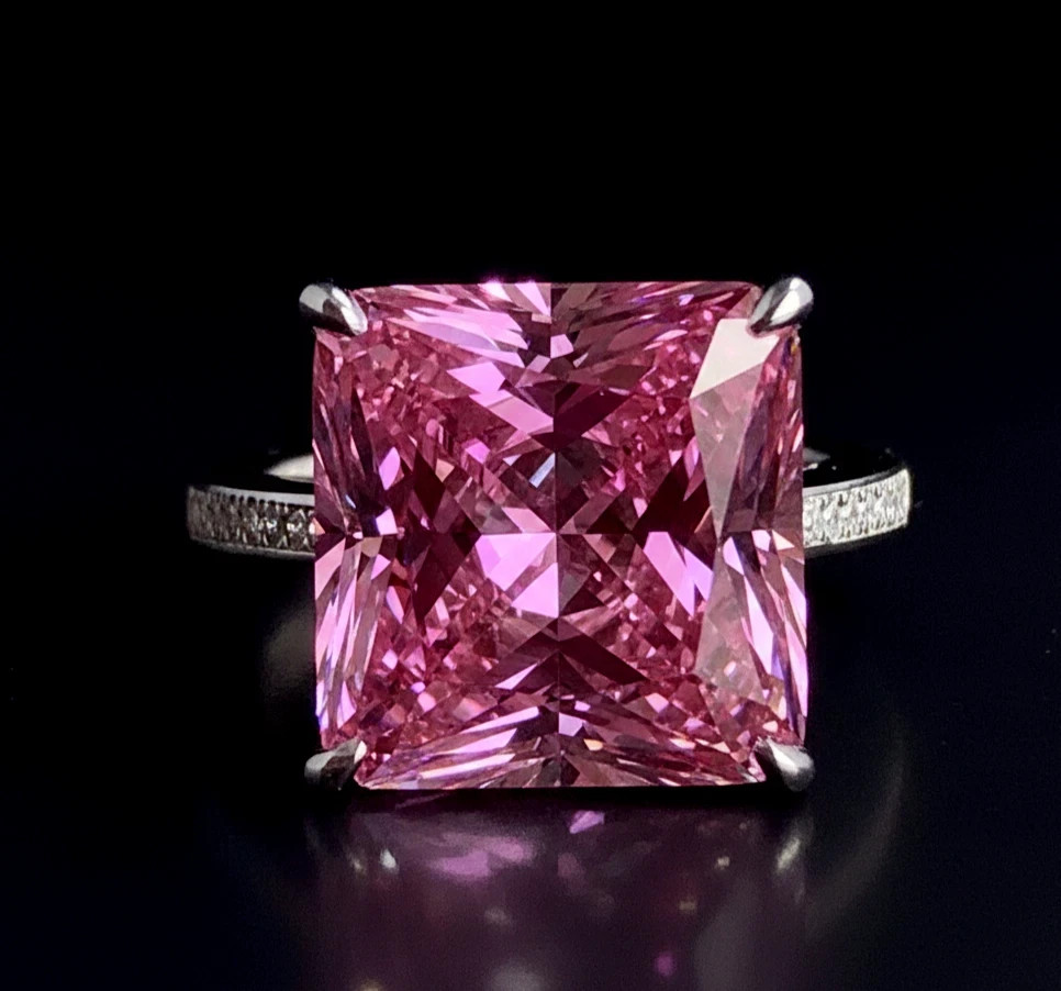 RARE 3.60 Ct Certified Treated Pink Diamond Solitaire Ring In 925 Silver