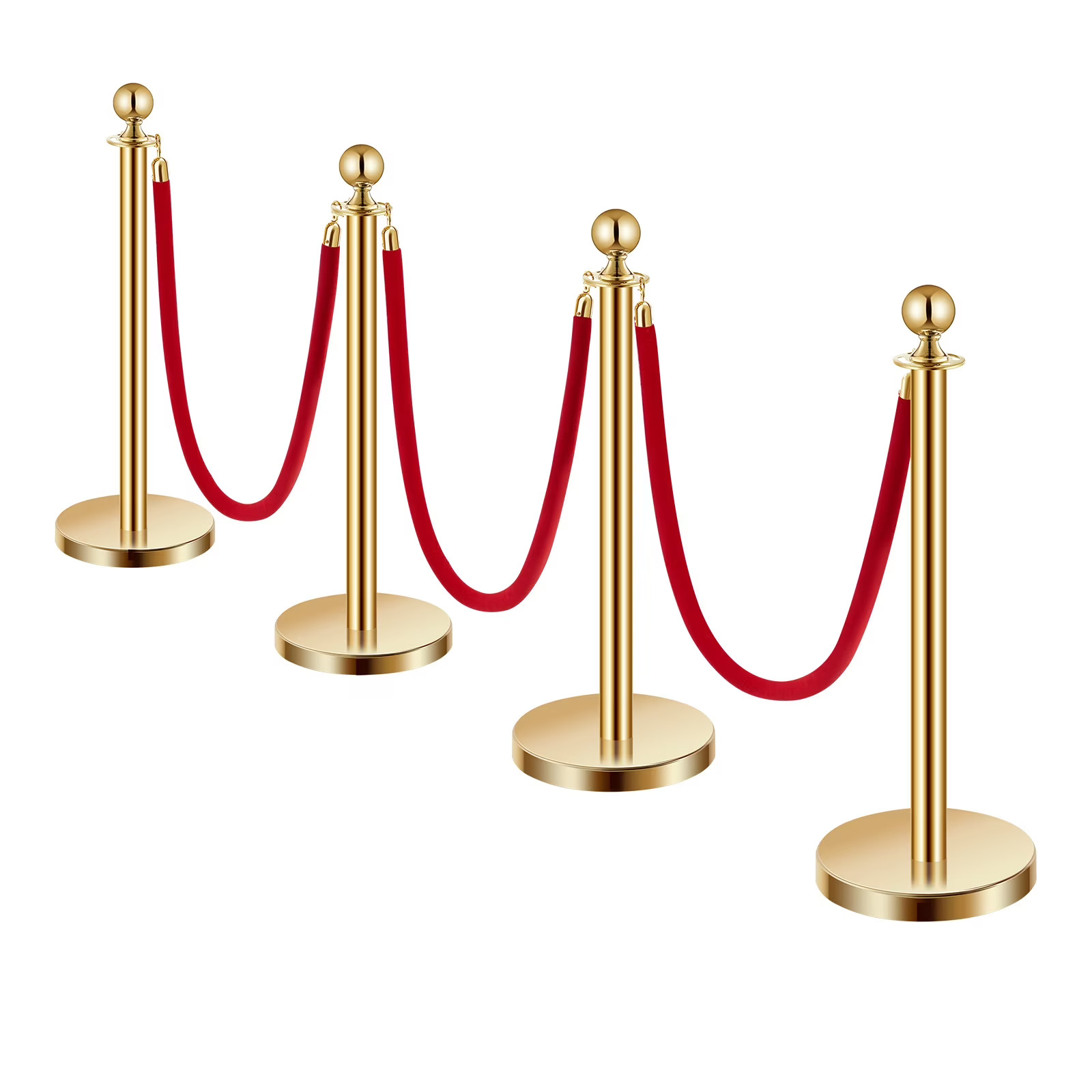 Stainless Steel Red Carpet Queue Poles Party Event Crowd Barrier Set KFFKFF
