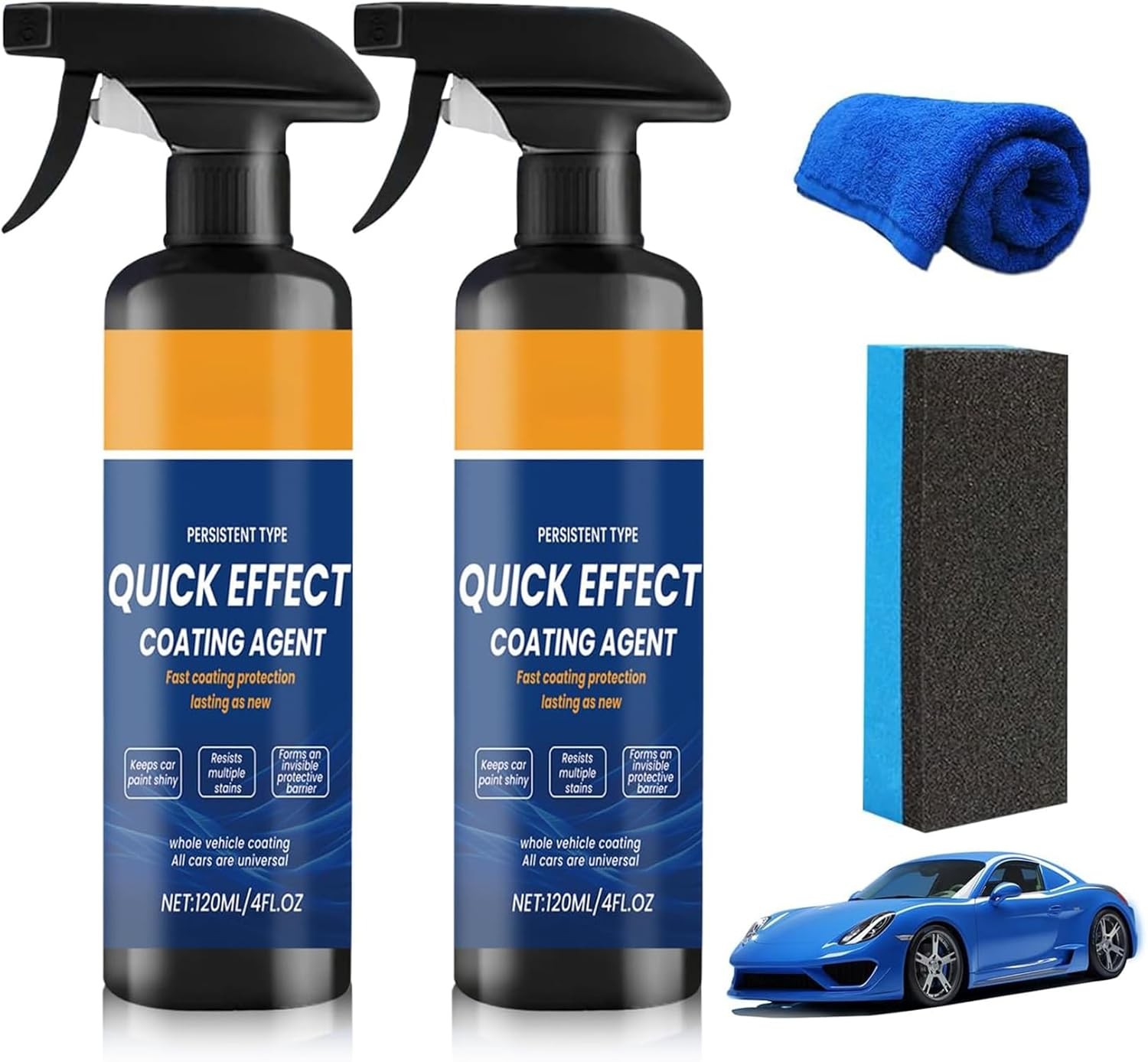 2 Pack Auto Detailing Spray Ceramic Quick Shine Coating