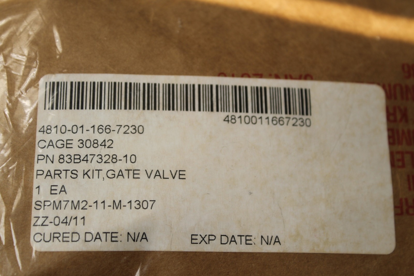 WHITTAKER / MEGGITT PARTS KIT  P/N 83B47328-10   FOR  AIR VALVE