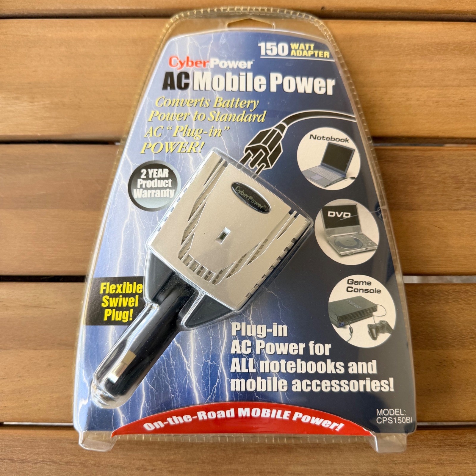 CyberPower AC Mobile Power 150W Car Inverter Adapter Swivel Plug CPS150BI New