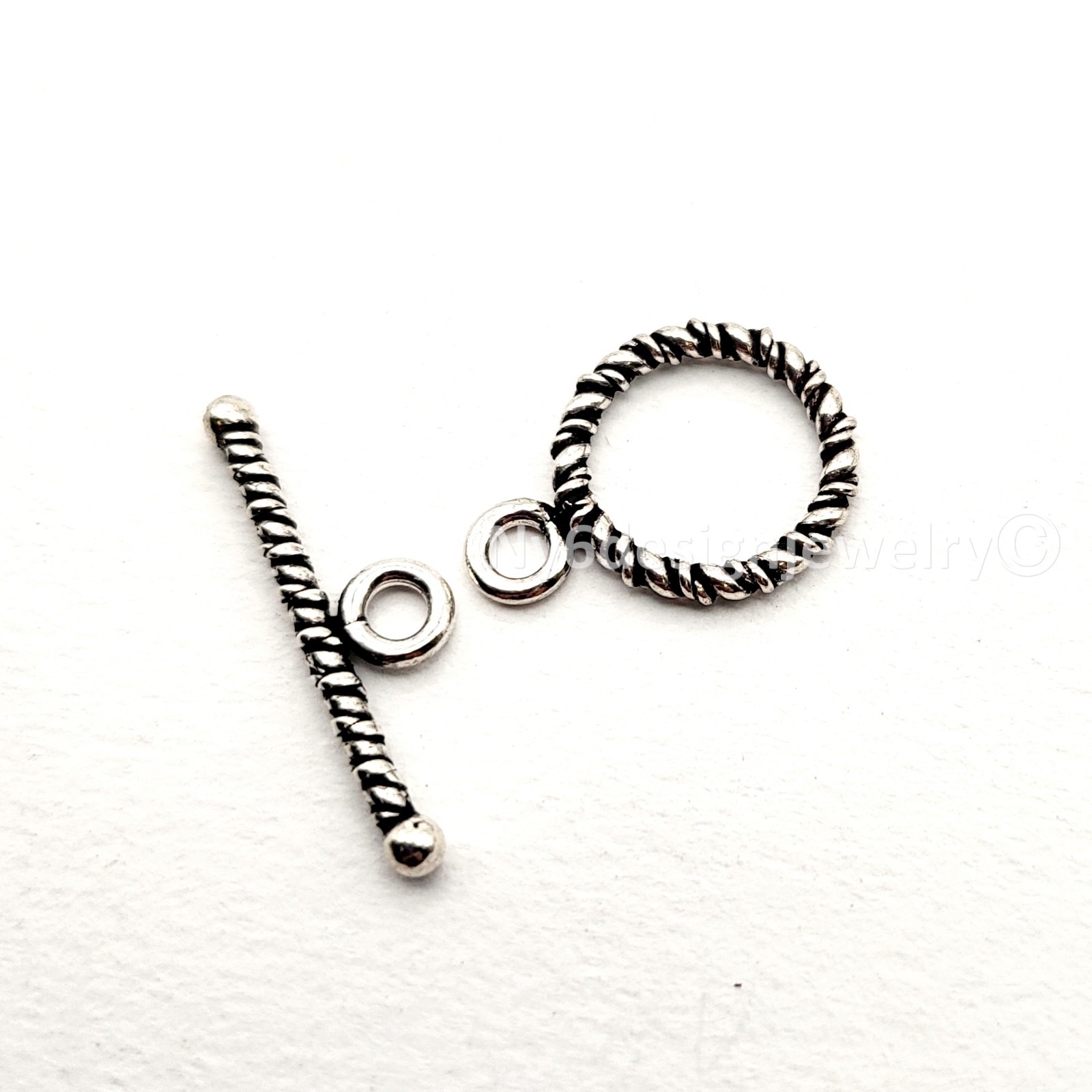 Sterling Silver Double-Twist Toggle Clasp –14.5mm Ring with 24m Bar, .925 Silver