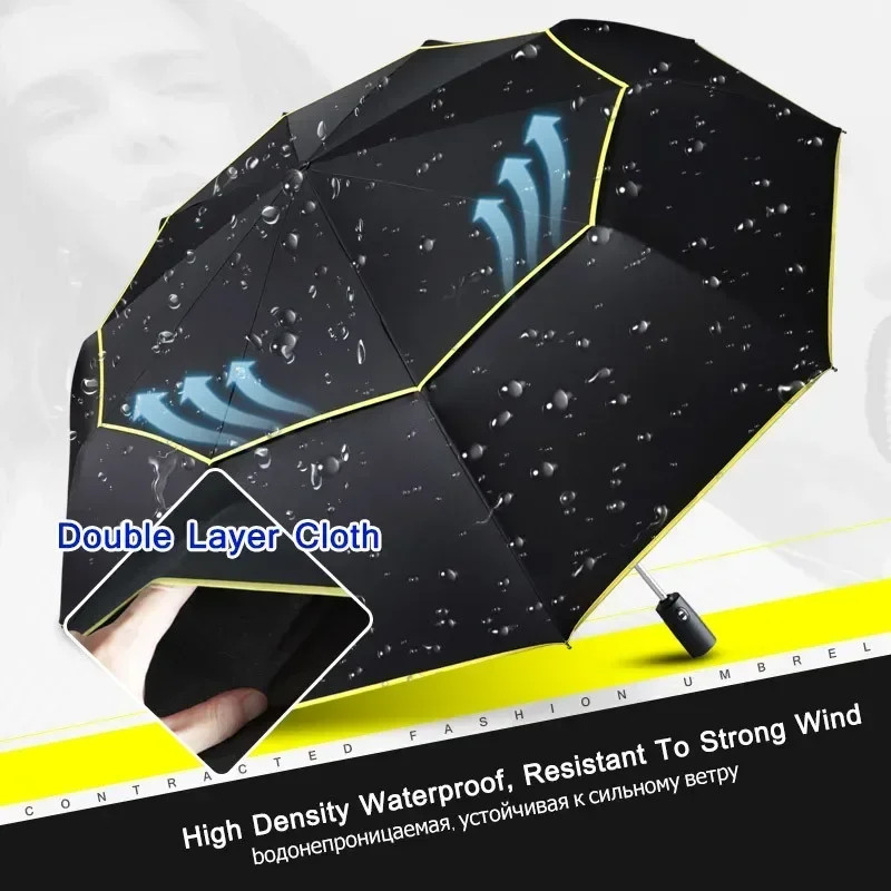 3-fold wind resistant large-sized umbrella 120cm fully automatic sunshade umbrel