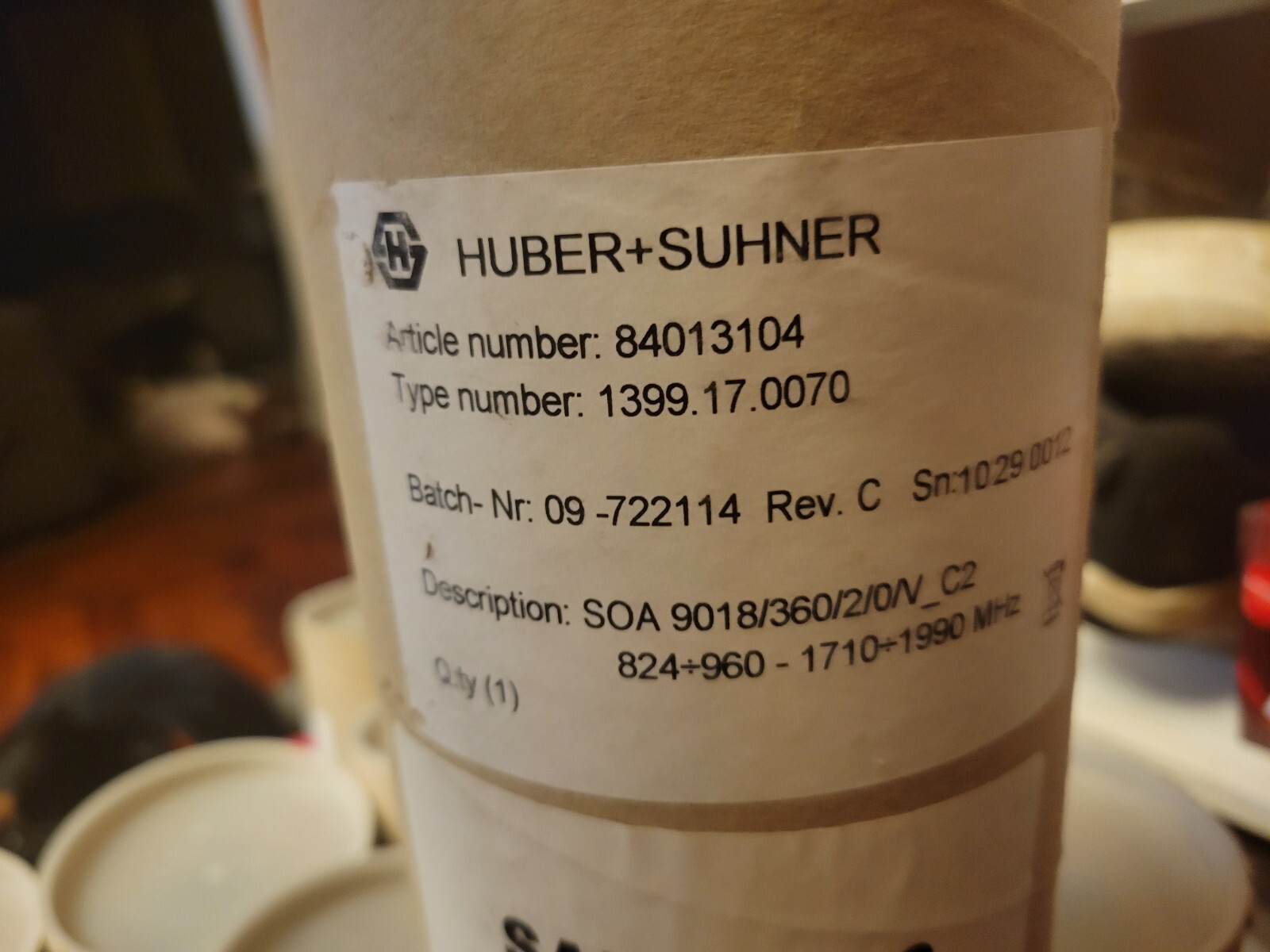Lot 12 NEW Huber-Suhner 1710-1990MHz Antenna 1399.17.0070 Warehouse Industrial