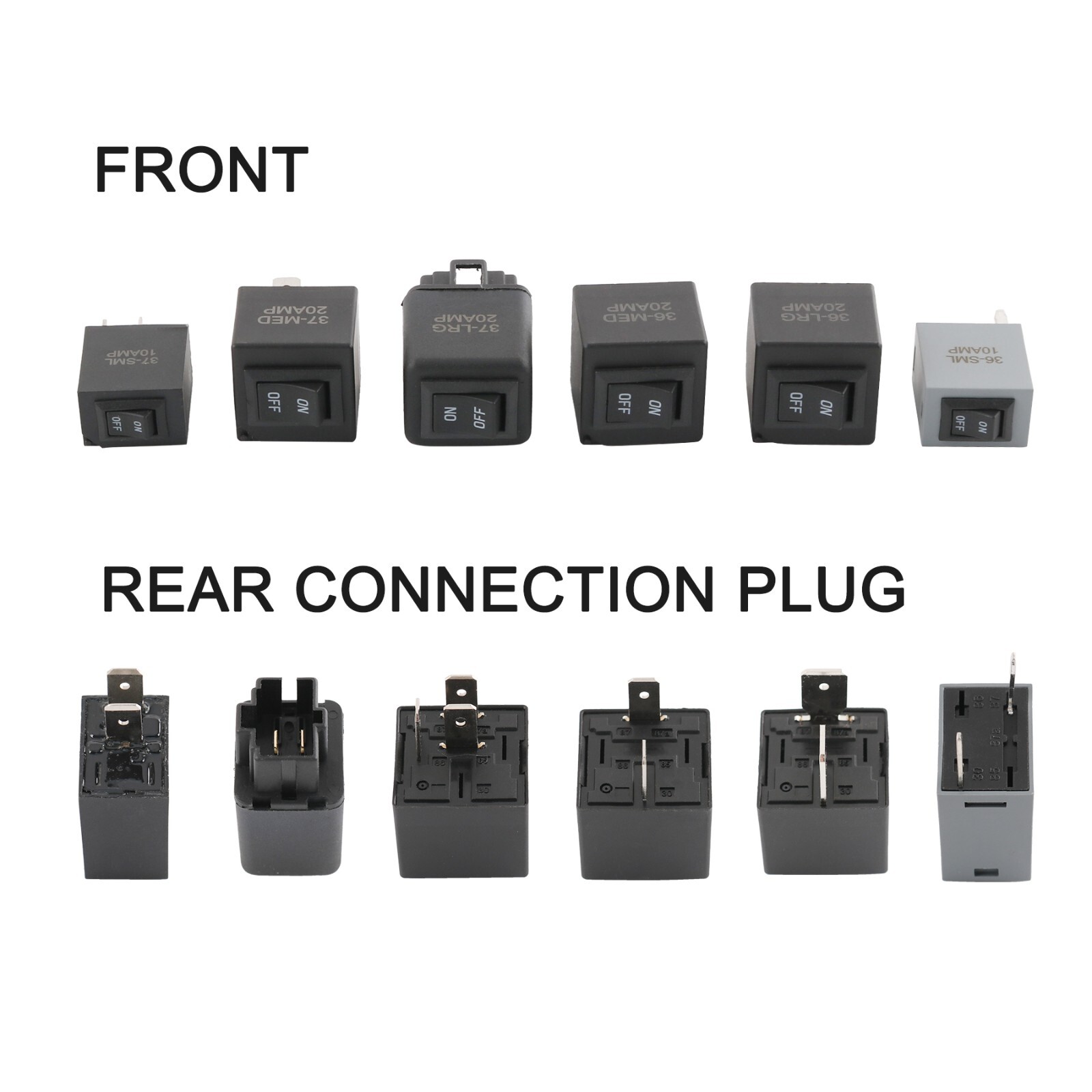 6 Piece Plastic Fuel Pump Relay Bypas Master Kit 9038