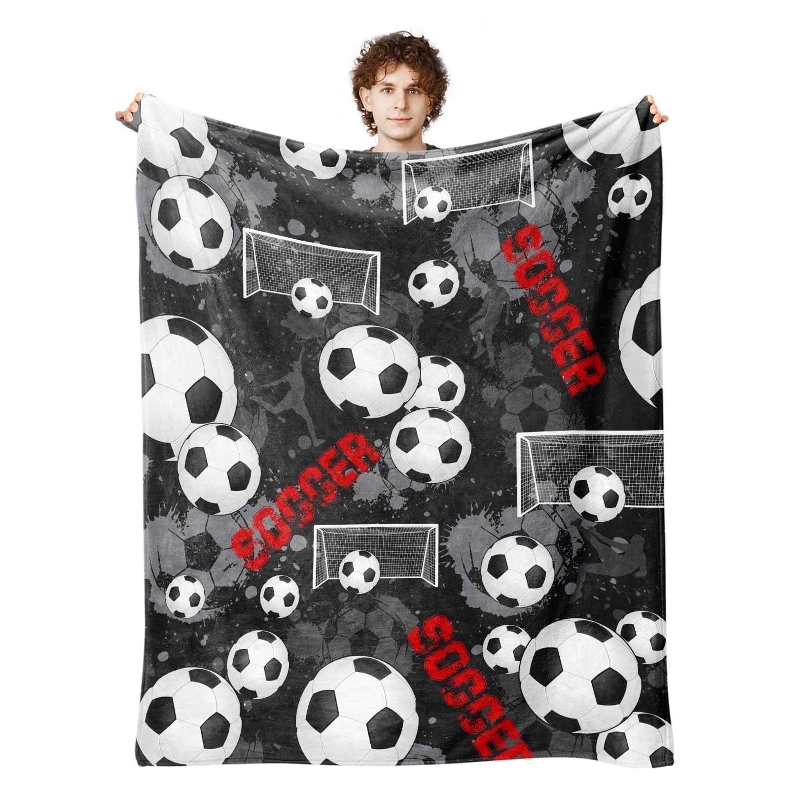 Soccer Blanket for Boys Girls Kids, Soccer Gifts for Boys Girls, Soft Soccers...