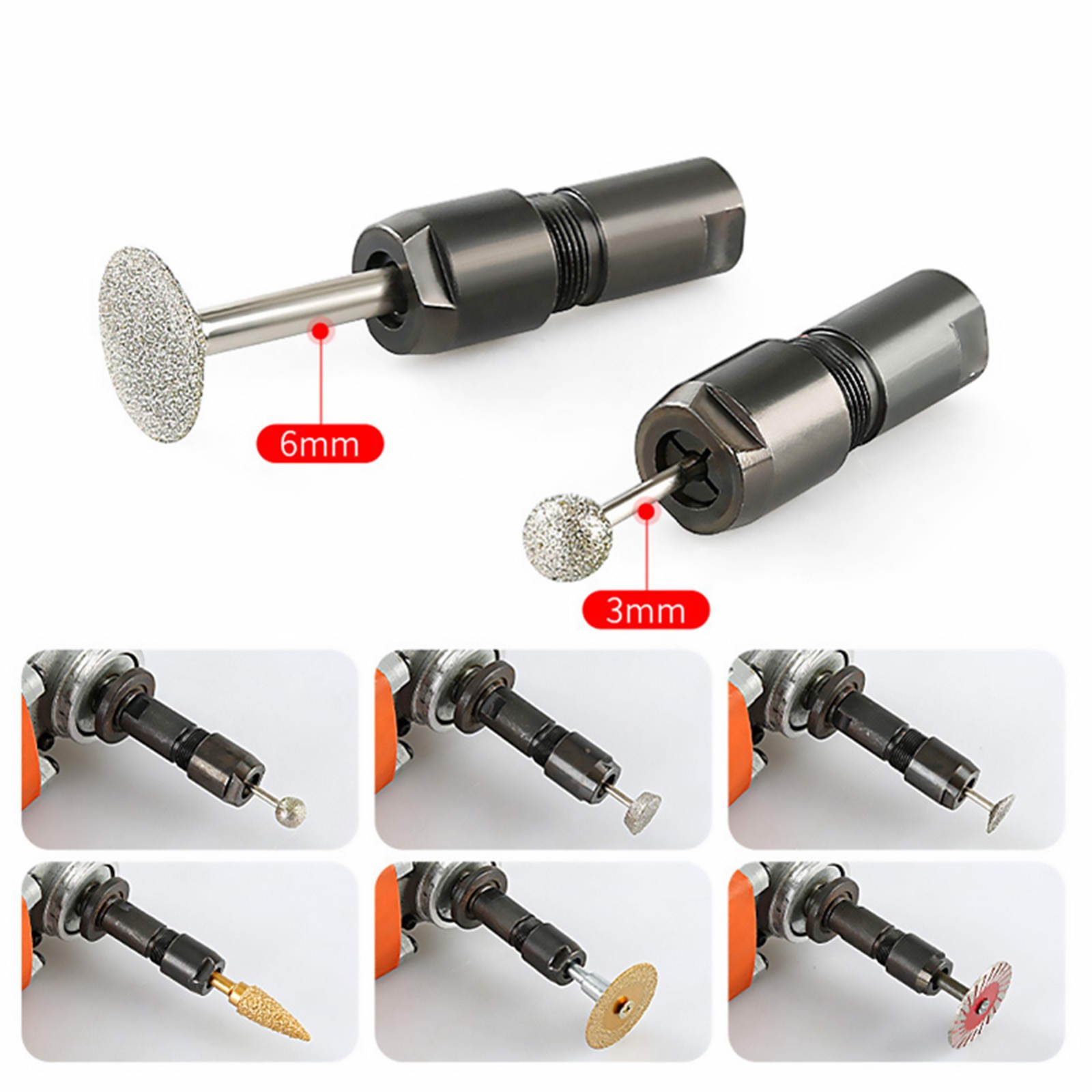 Conversion Chuck Adapter for 100-Tyle Angle Grinder to Straight Grinder Tool
