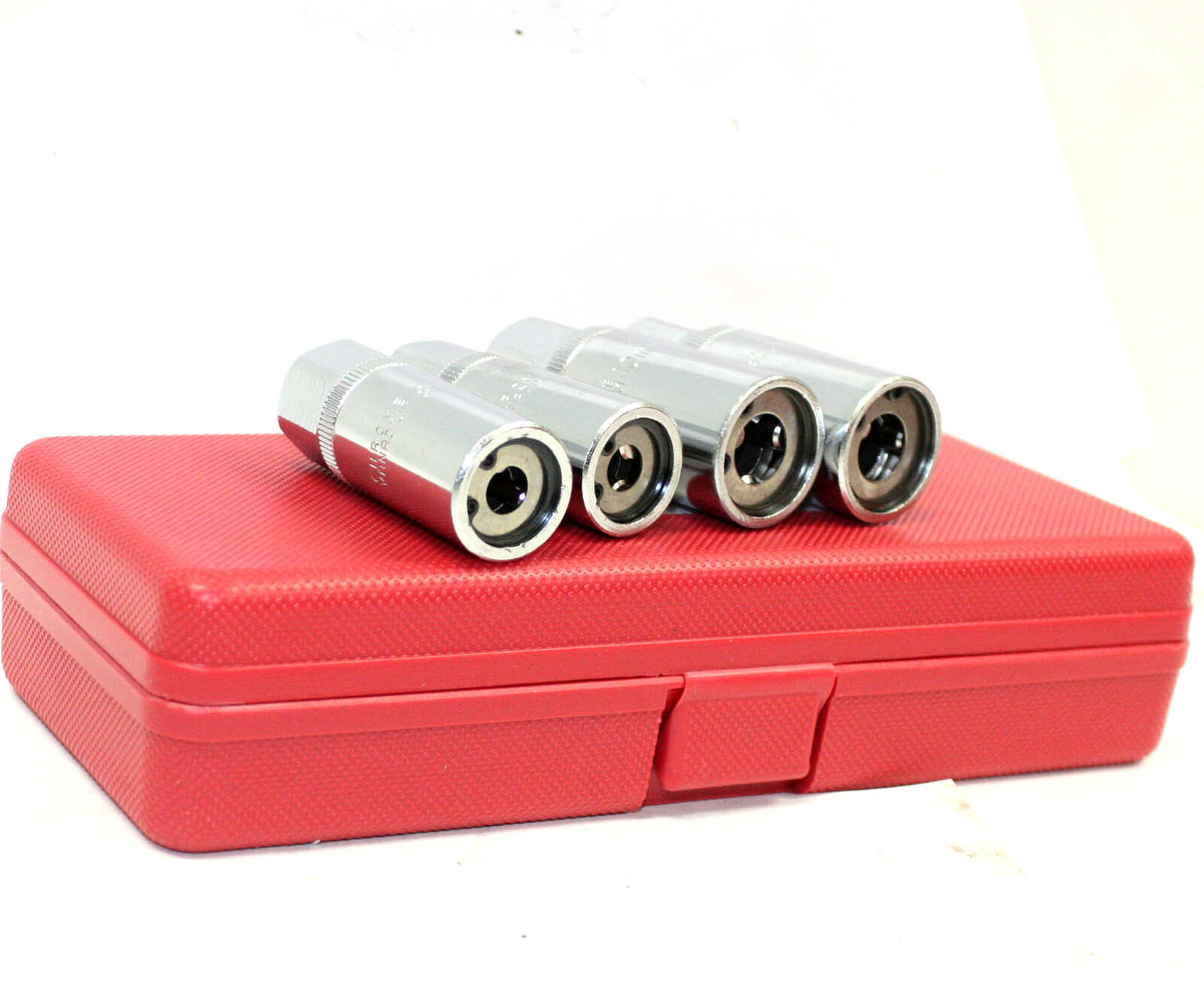 4pc Socket Stud Screw Extractor Remover Installer 6, 8,10,12mm w/Roller Bearing