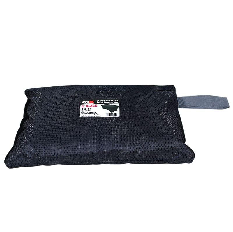 Prox Table Scrim DJ Open Back Cover for 4' ft Tables - Black