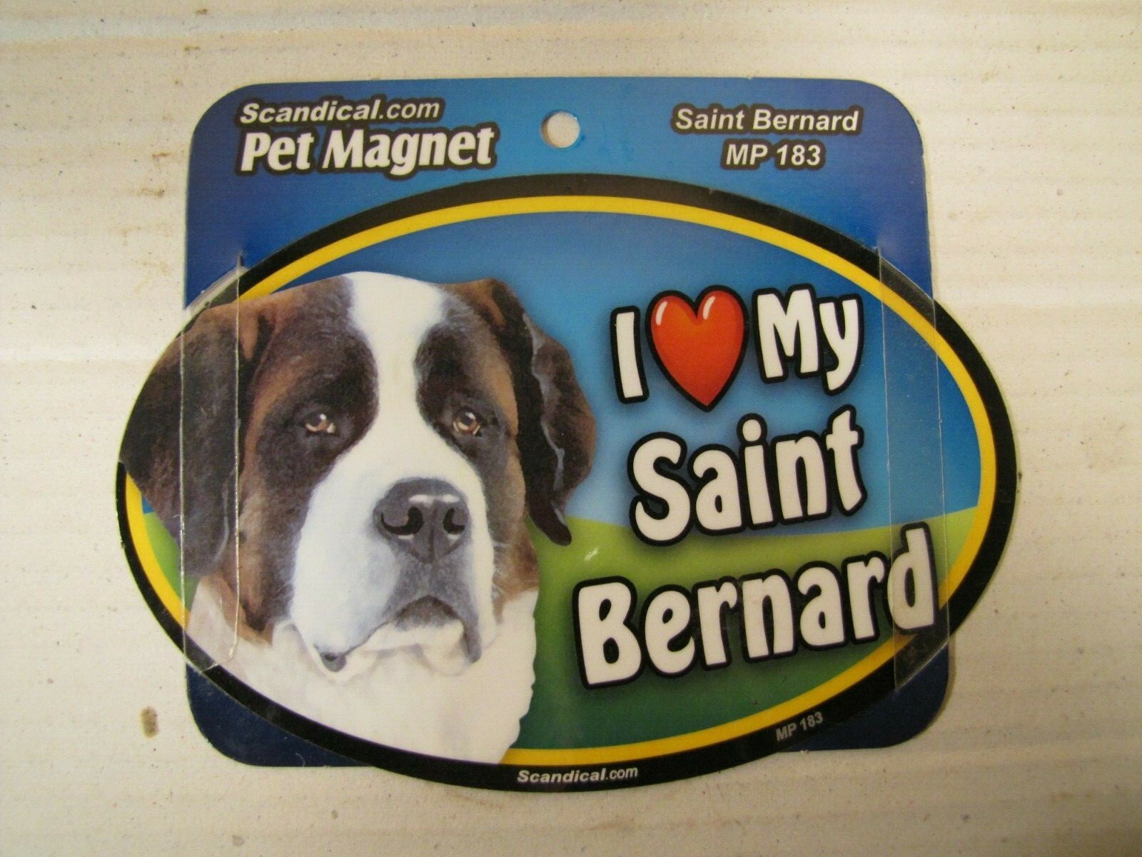 I Love My Saint Bernard Laminated Car Pet Magnet 4" x 6" Scandical