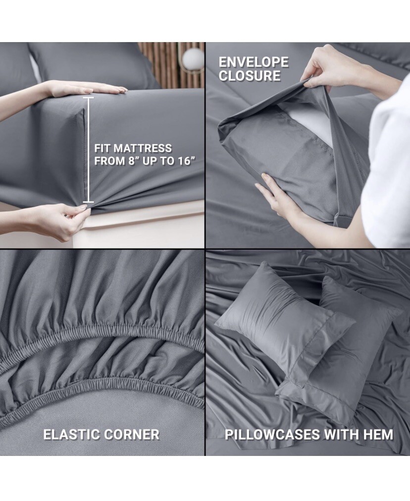 Utopia Bedding Queen Bed Sheets Set - 4 Piece Bedding - Brushed Microfiber