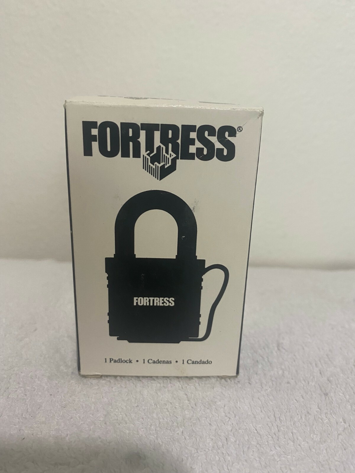 Fortress (Master Lock) Padlock, Shackle Type Open Black New
