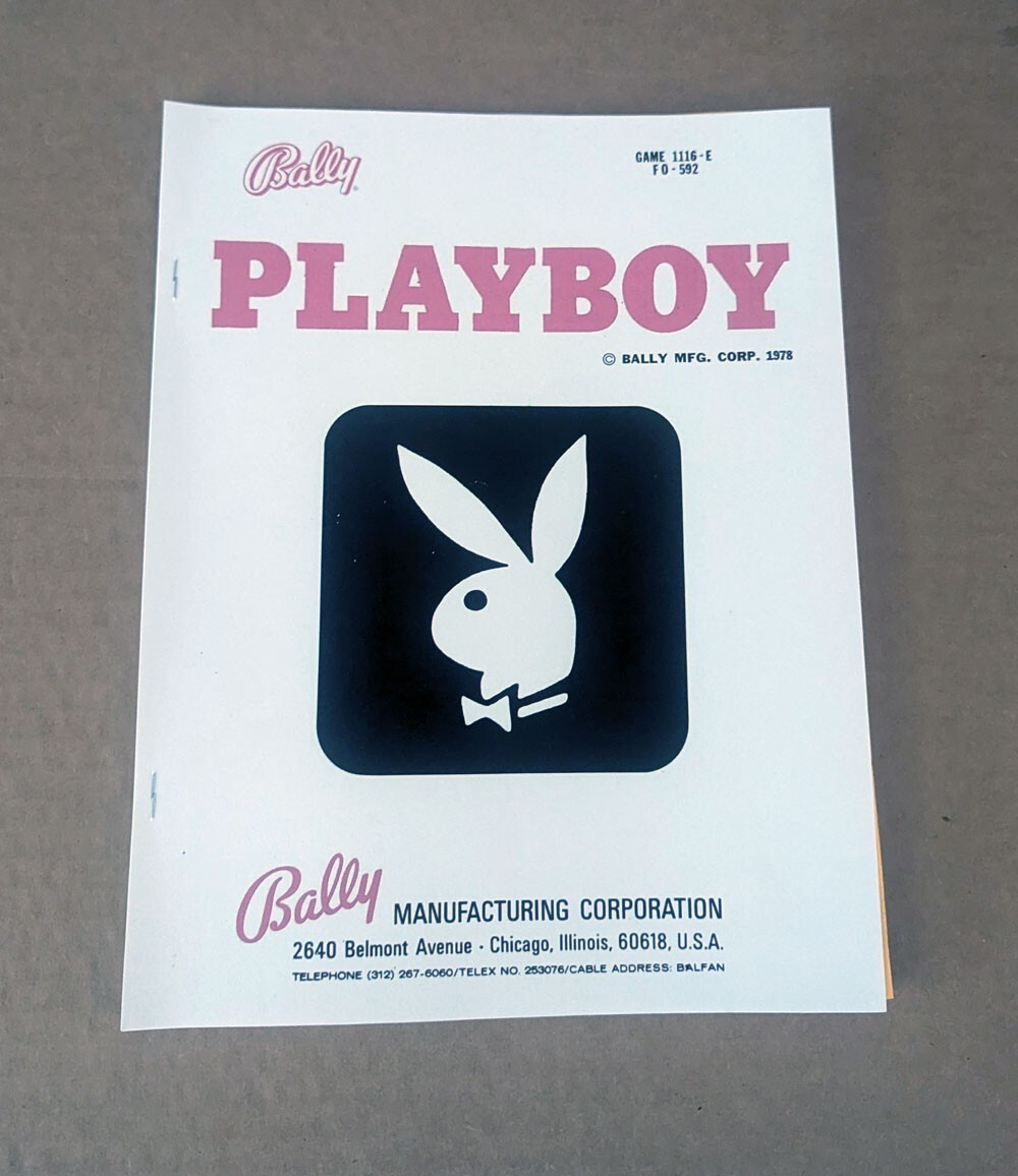 Bally 1979 Playboy Pinball Machine Manual With Fold Out Schematics HQ Reprint