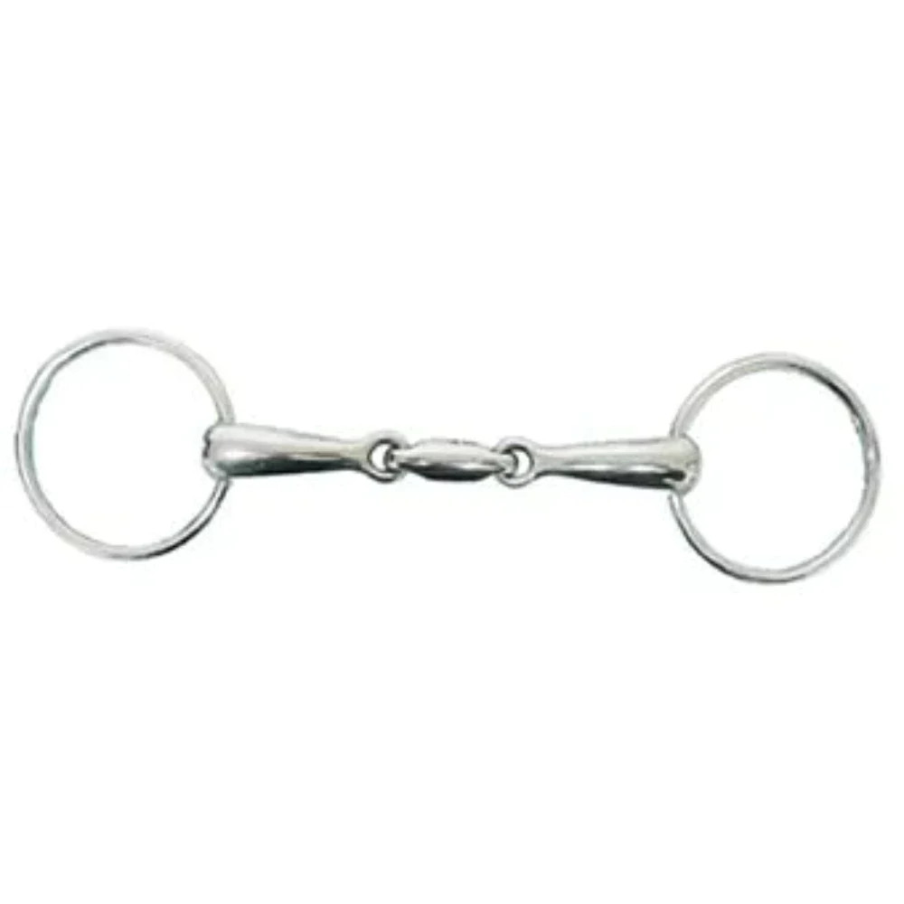 Stainless steel HORIZONTAL ELLIPTICAL LINK LOOSE RING SNAFFLE BIT in 2 SIZES!