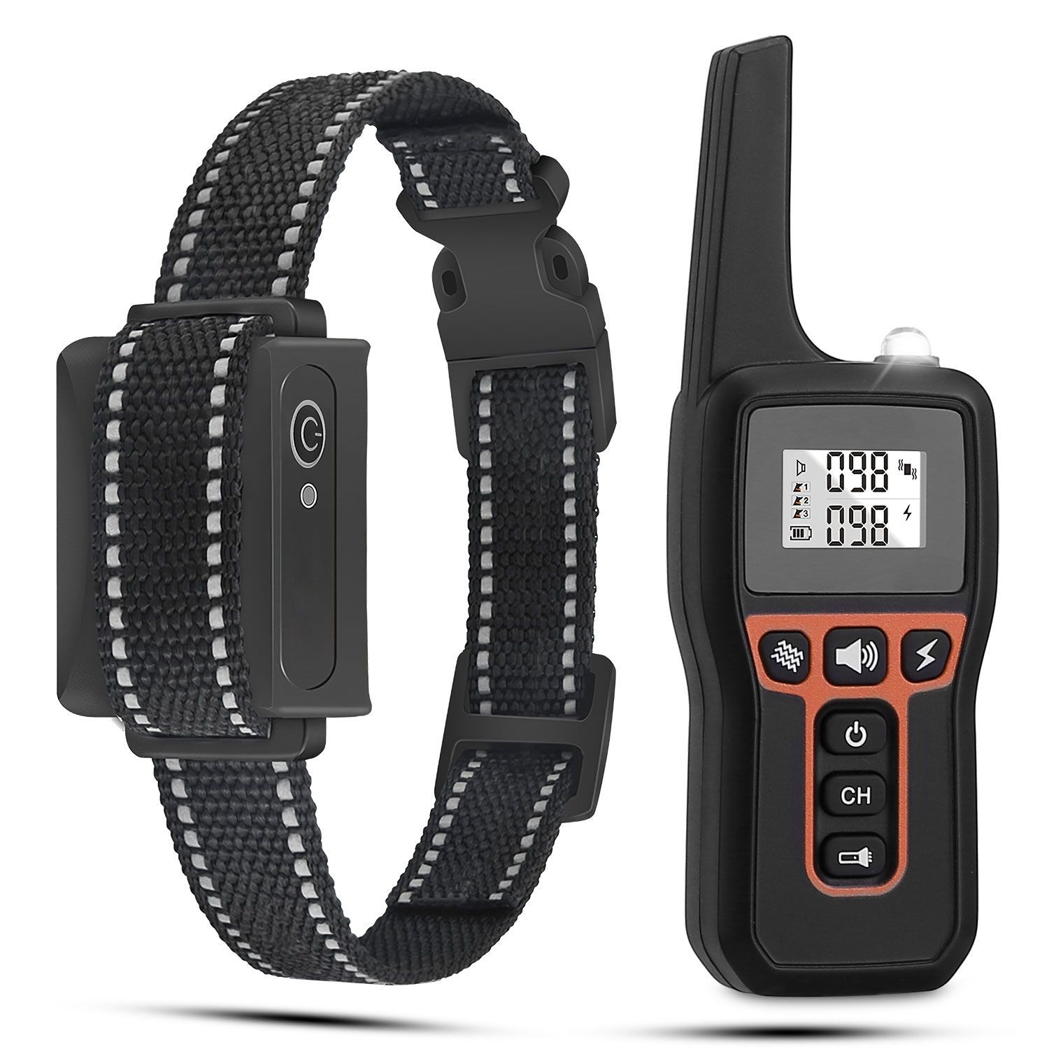 3280FT Training Collar 3 Channels Rechargeable Transmitter Receiver Flashlight