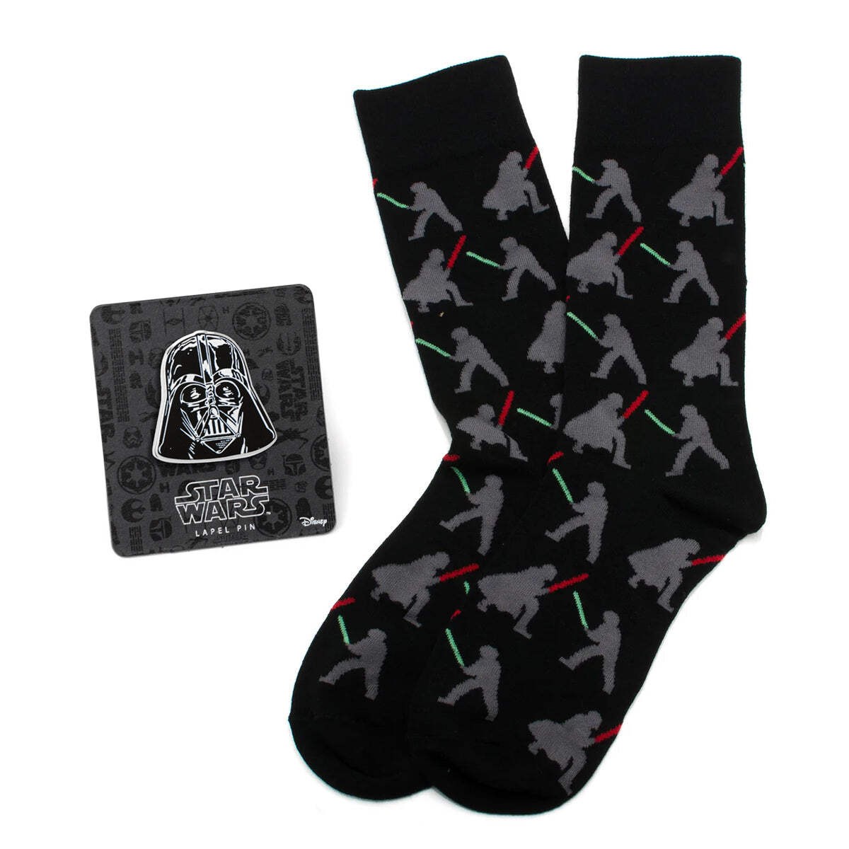 Star Wars Darth Vader and Luke Skywalker LIGHTSABER Battle Black Dress Socks and