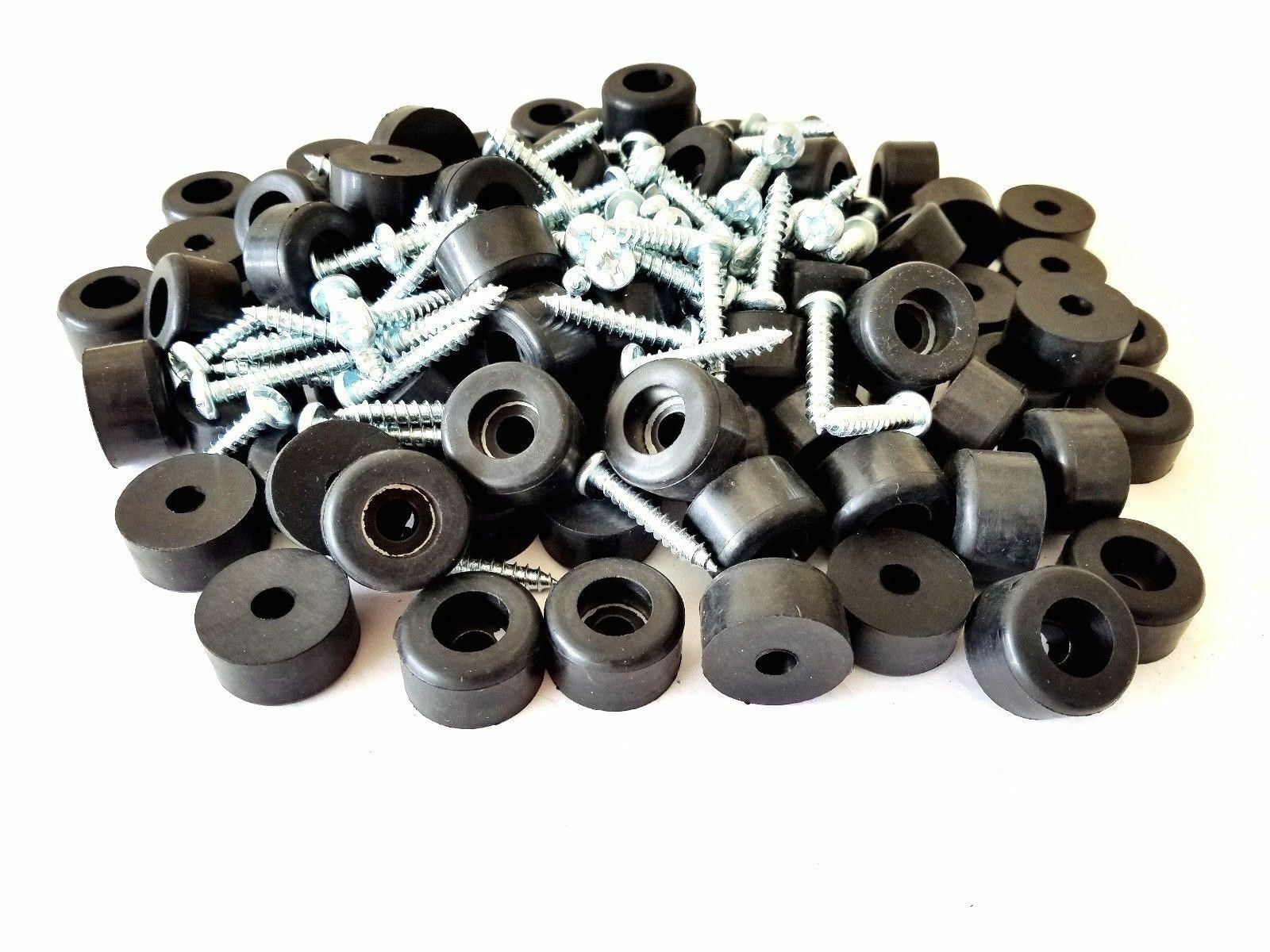 25 Rubber Bumper Feet 1" Diameter * 5/8" Height   Screws & Metal Washer Built-in